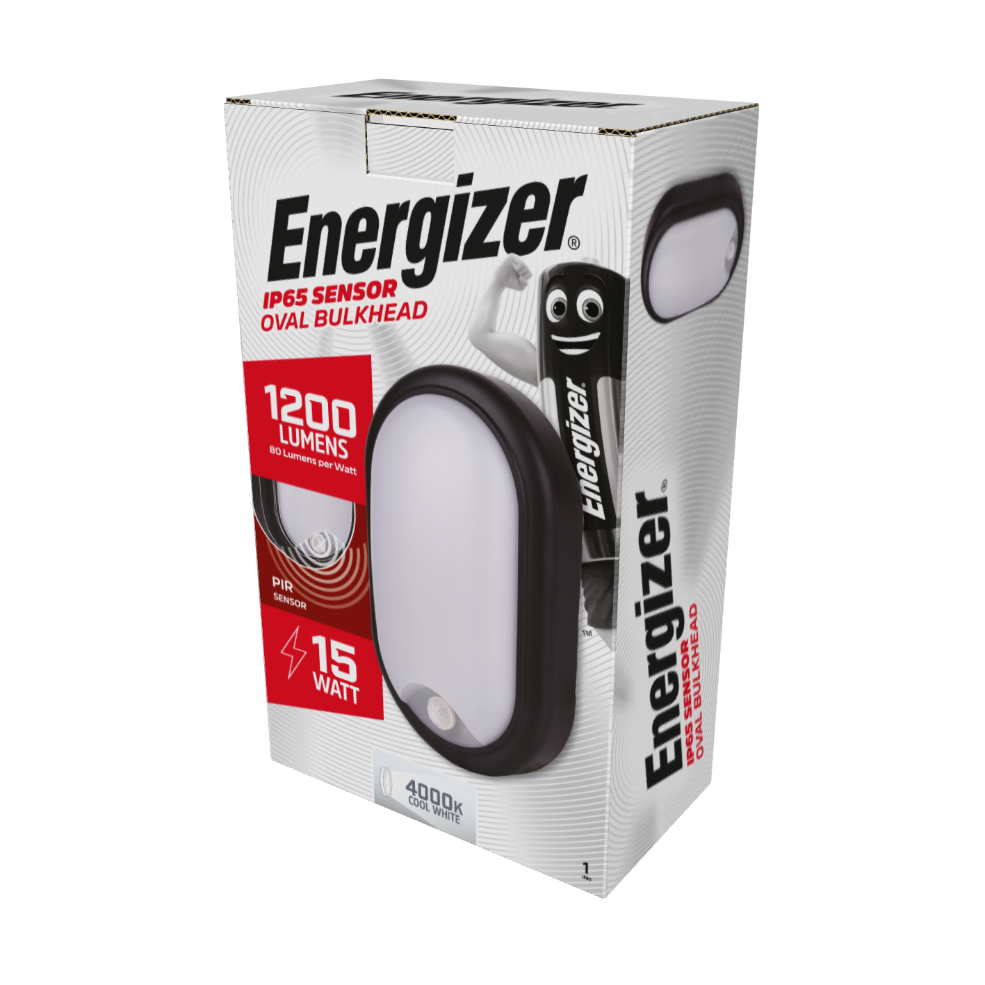 Energizer PIR Bulkhead - Oval - 1200 Lumen 15W