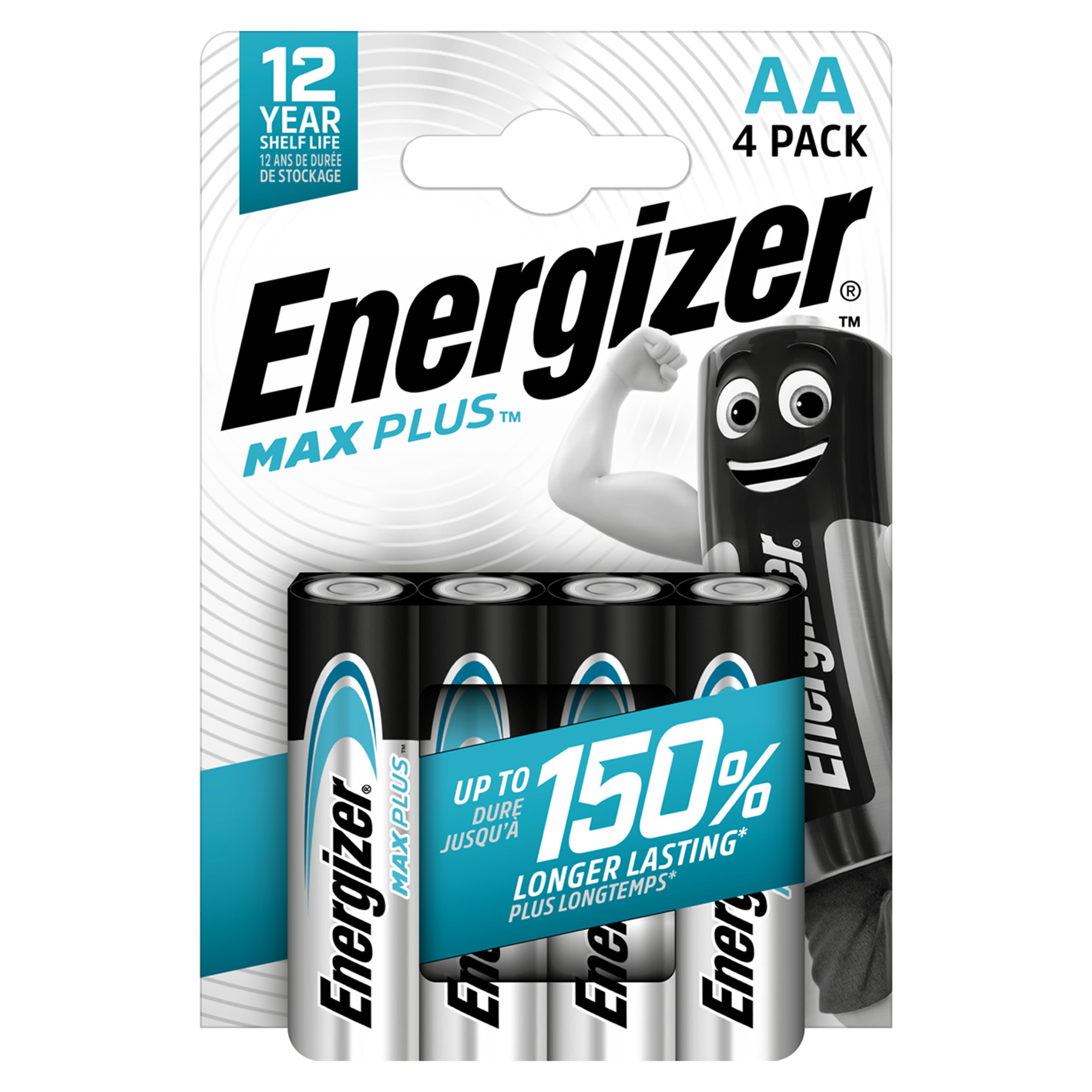 Energizer® AA Max Plus alcalino, paquete de 4