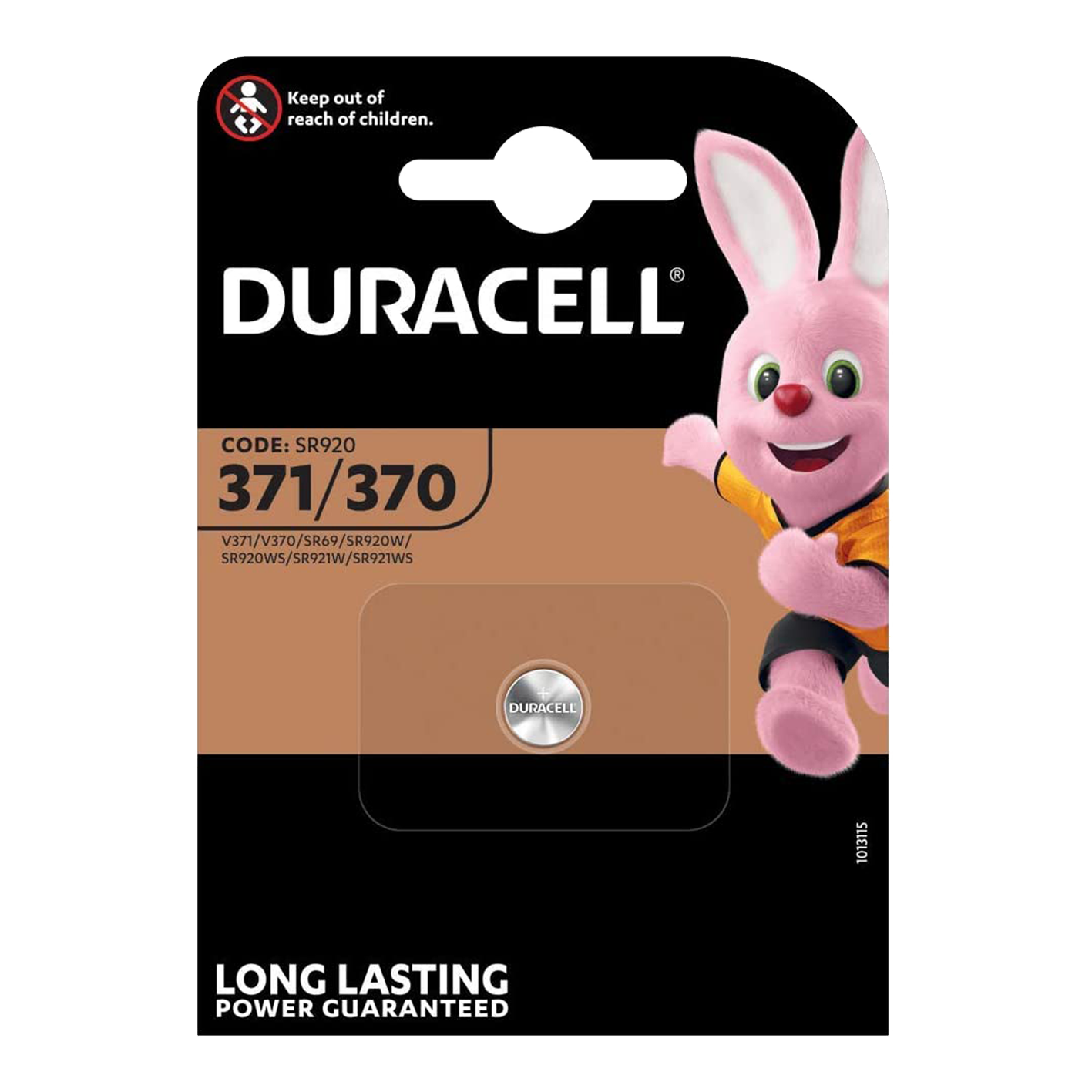 Duracell 371/370 1,5 V óxido de plata, paquete de 1