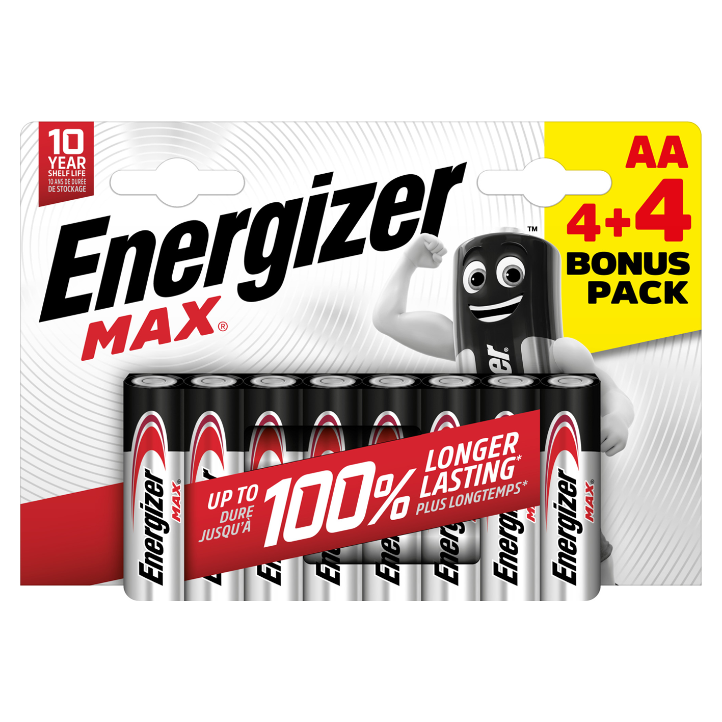 Energizer AA Max Alkaline, Packung mit 4+4 Stück