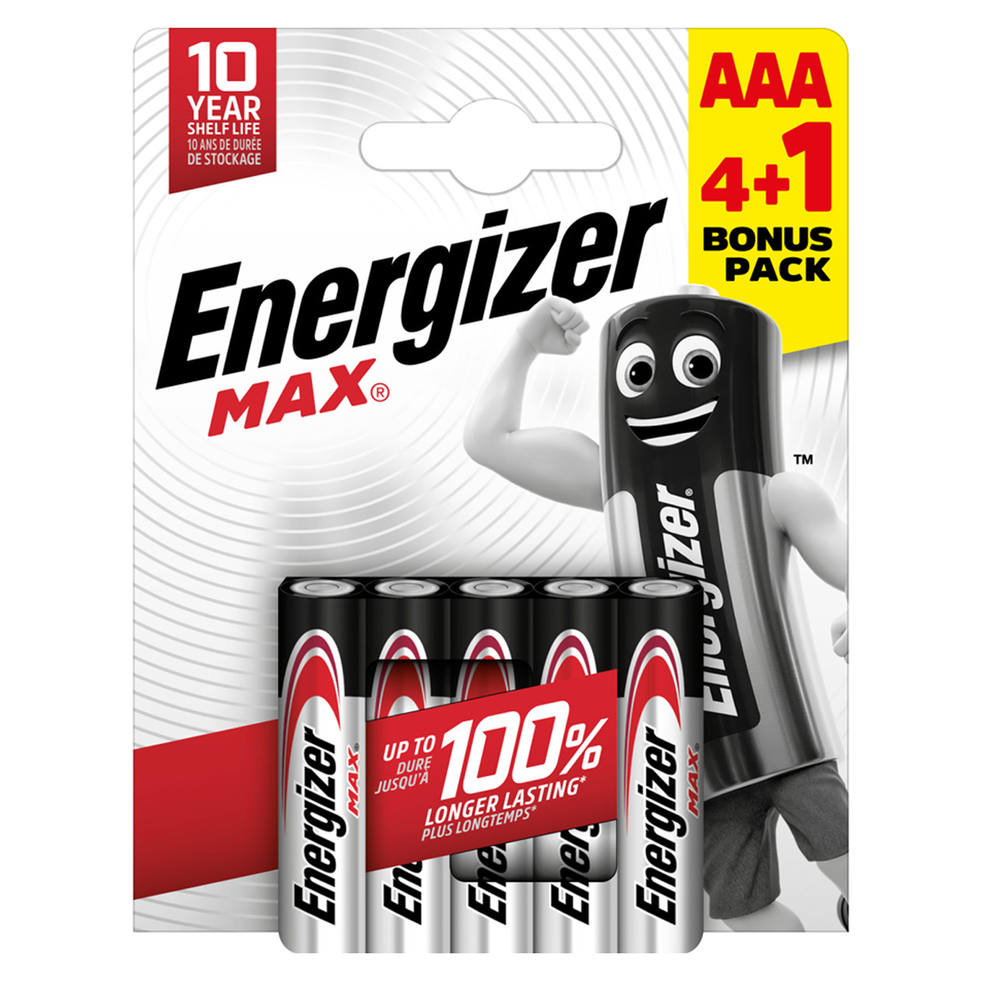 Energizer AAA Max Alkaline, Packung mit 4+1