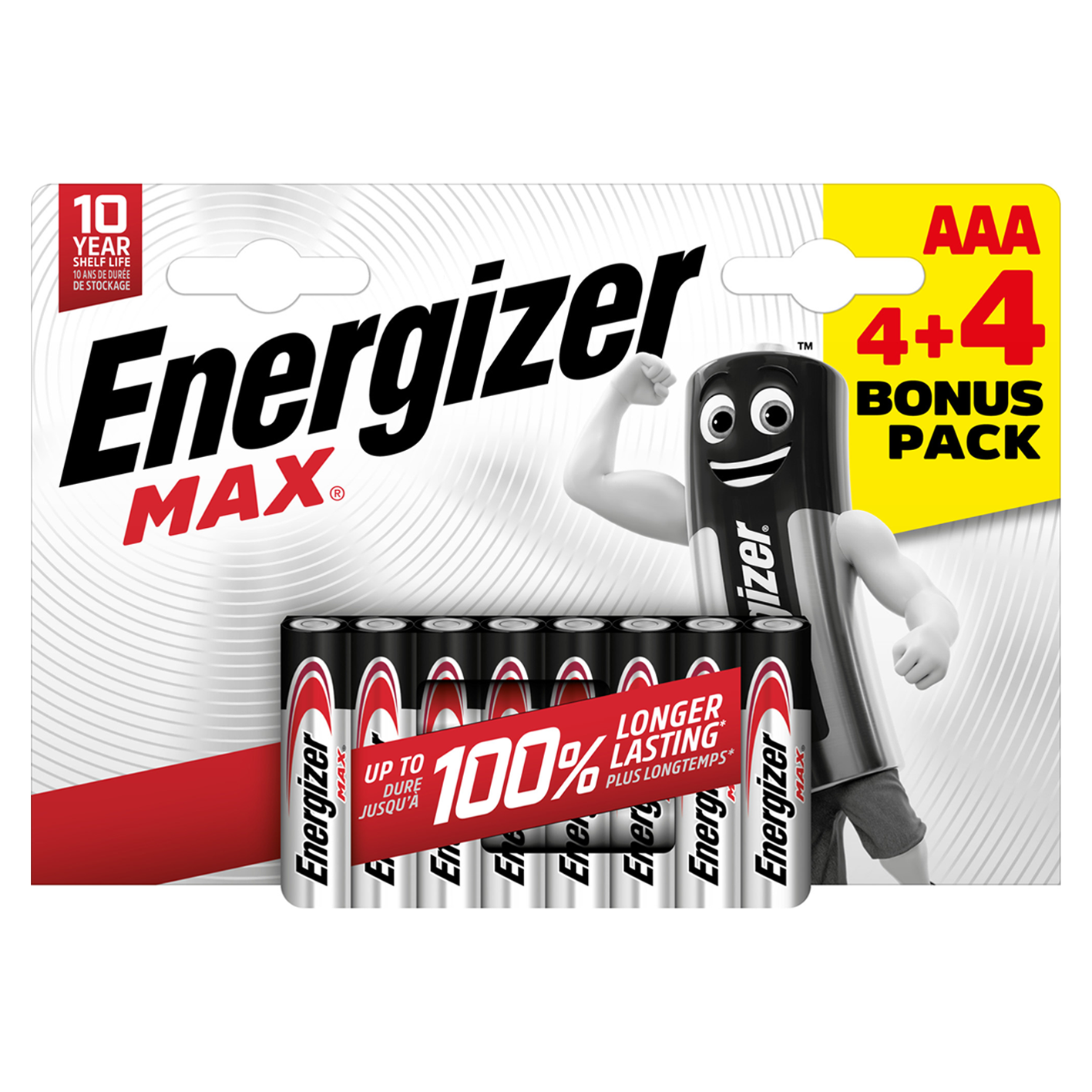 Energizer AAA Max Alkaline, Packung mit 4+4 Stück