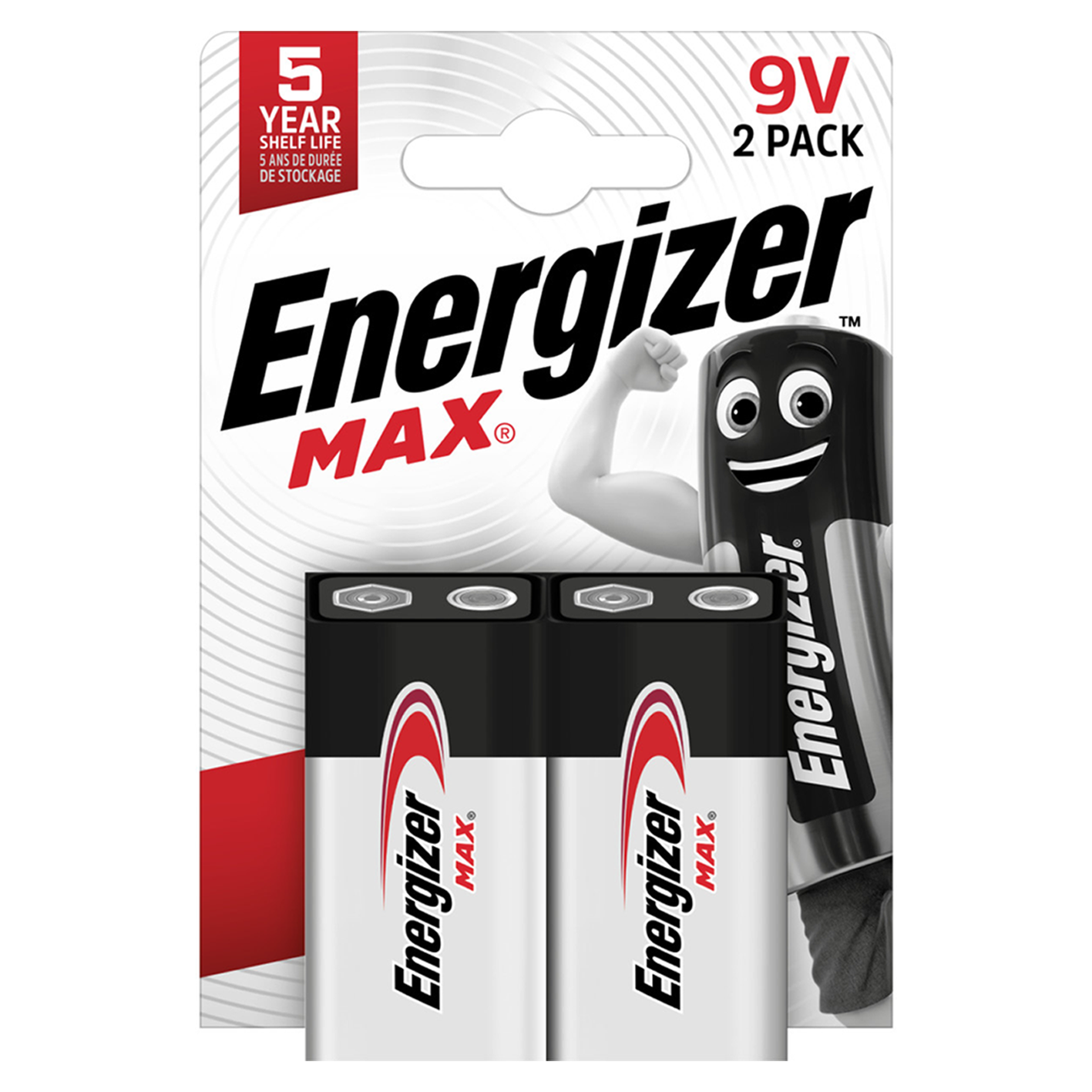 Energizer 9V Max Alkaline, Pack of 2