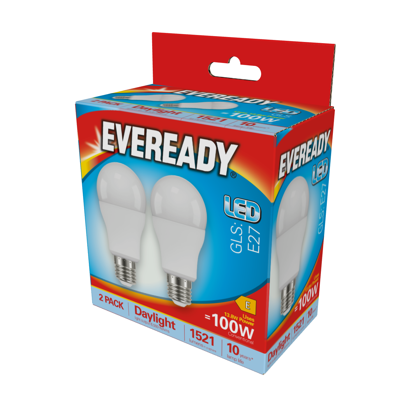 Eveready LED GLS E27 (ES) 1.521 lm 13,8 W 6.500 K (Tageslicht), 2er-Box