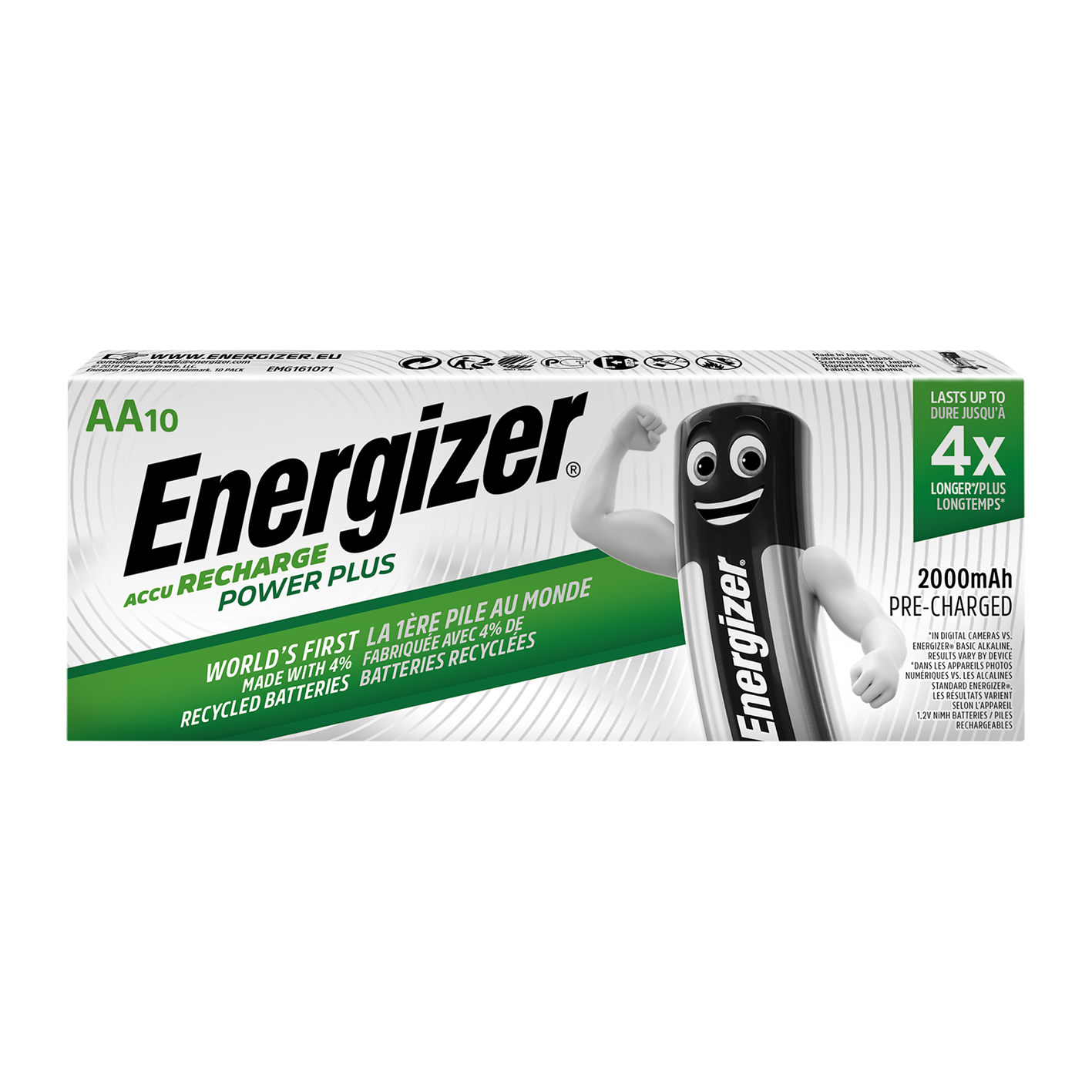 Energizer AA 2000mAh Recharge Power Plus, Pack of 10