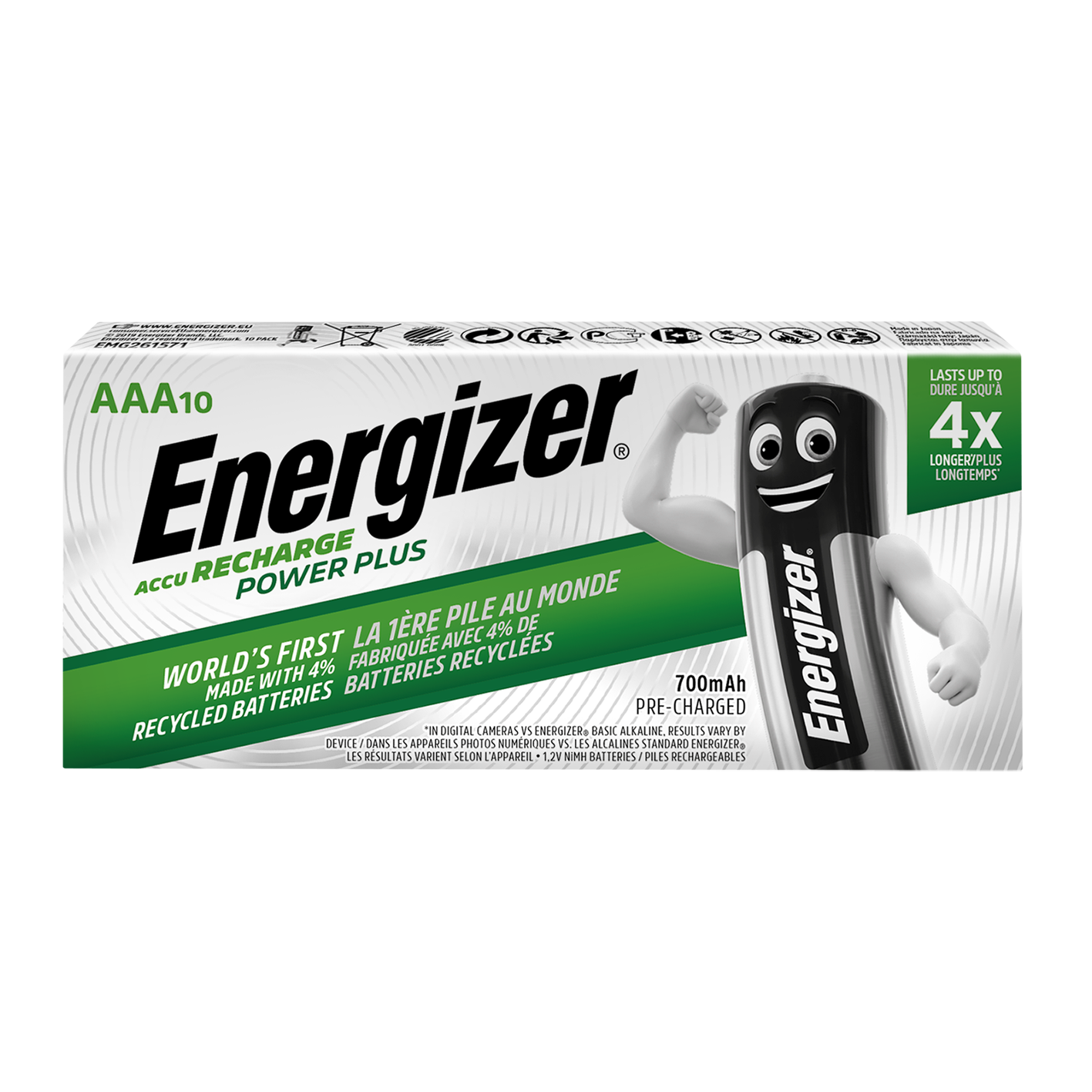 Energizer AAA 700mAh Recharge Power Plus, Pack of 10