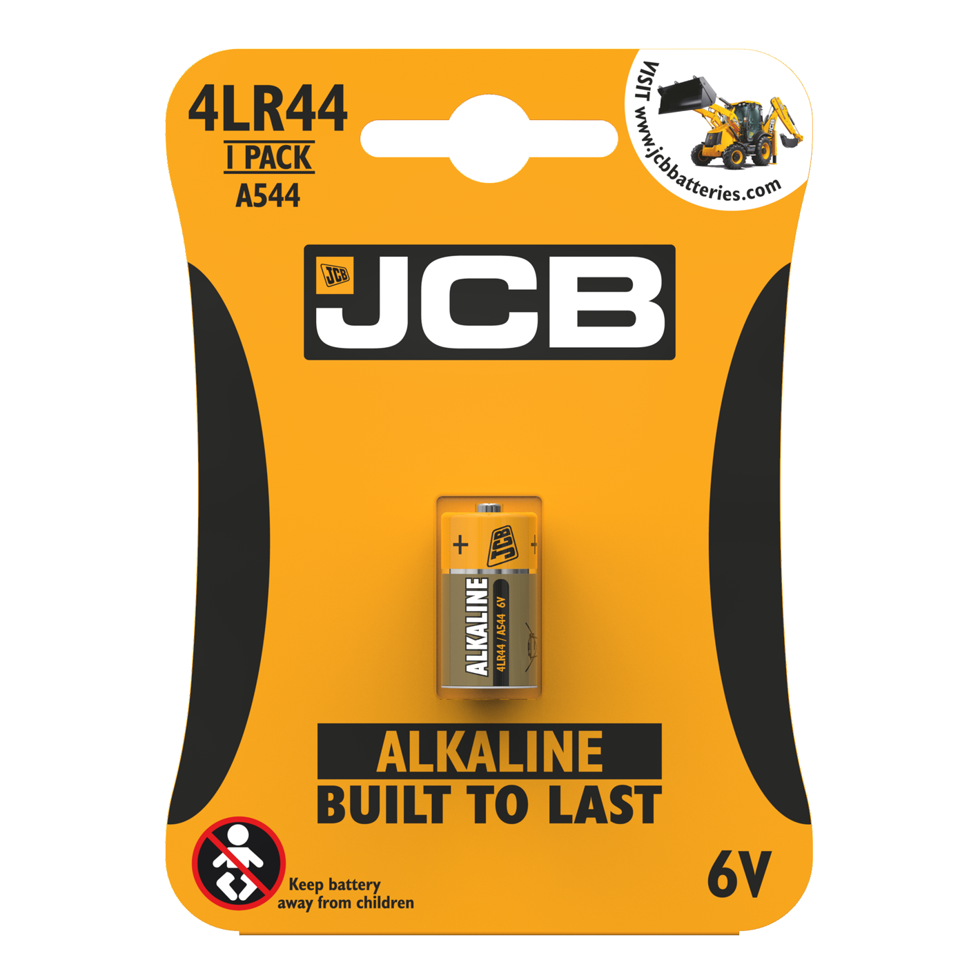 JCB 4LR44 alcalino, paquete de 1