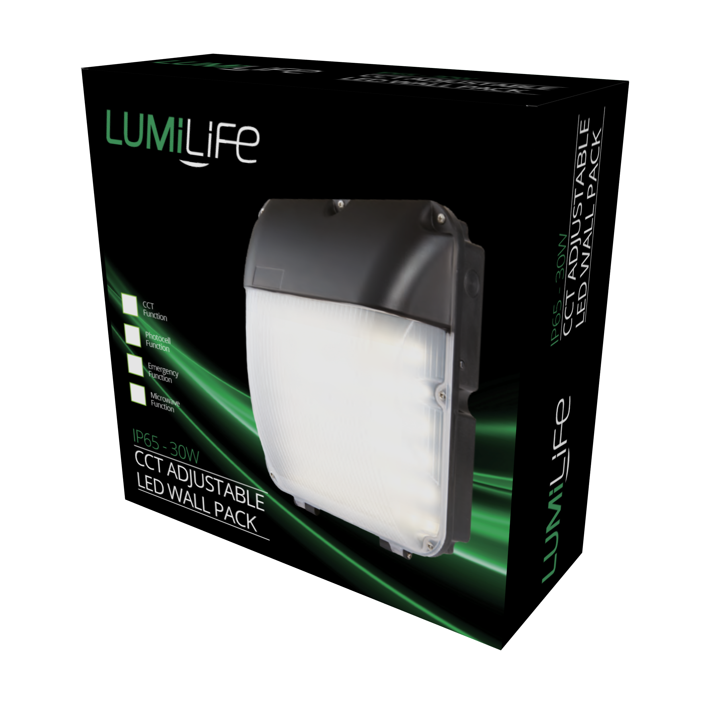 LumiLife 30W Adjustable LED Wall Pack CCT
