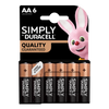 Duracell AA Simply, Pack of 6