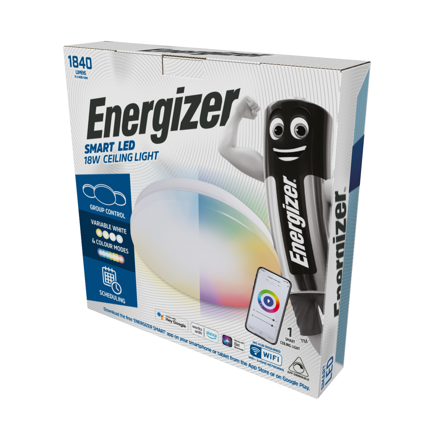Energizer Smart LED 18W Ceiling Light - Colour changing