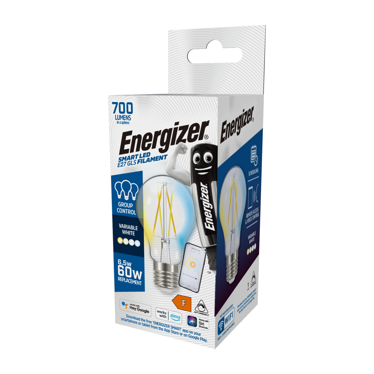 Energizer Smart E27 (ES) 6.5w GLS Filament - 700 Lumens