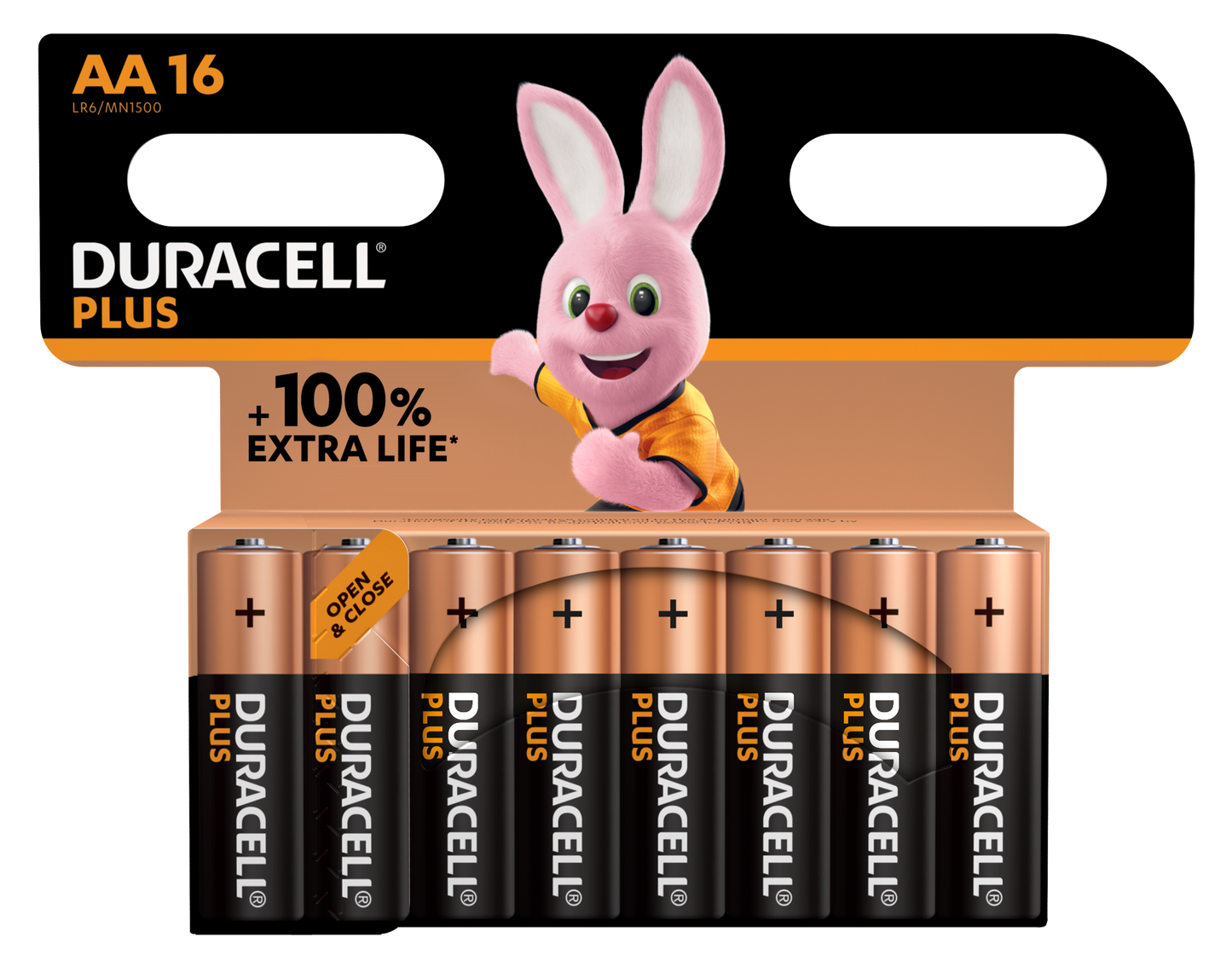 Duracell +100 % Plus Power AA, 16er-Pack