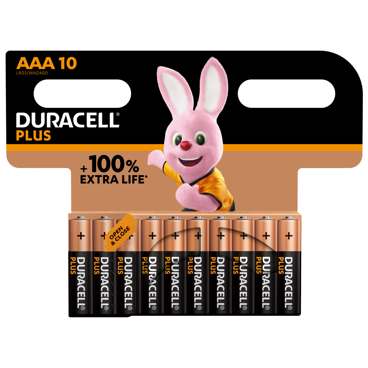 Duracell +100% Plus Power AAA, paquete de 10