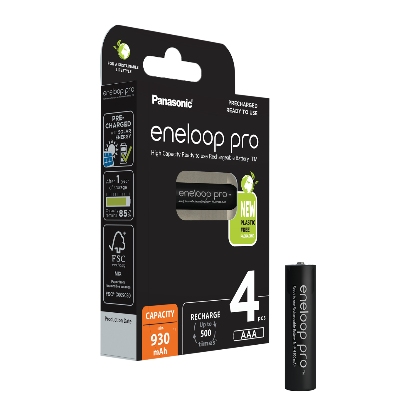 Panasonic Eneloop - Paquete de 8 baterías recargables, eneloop aa 