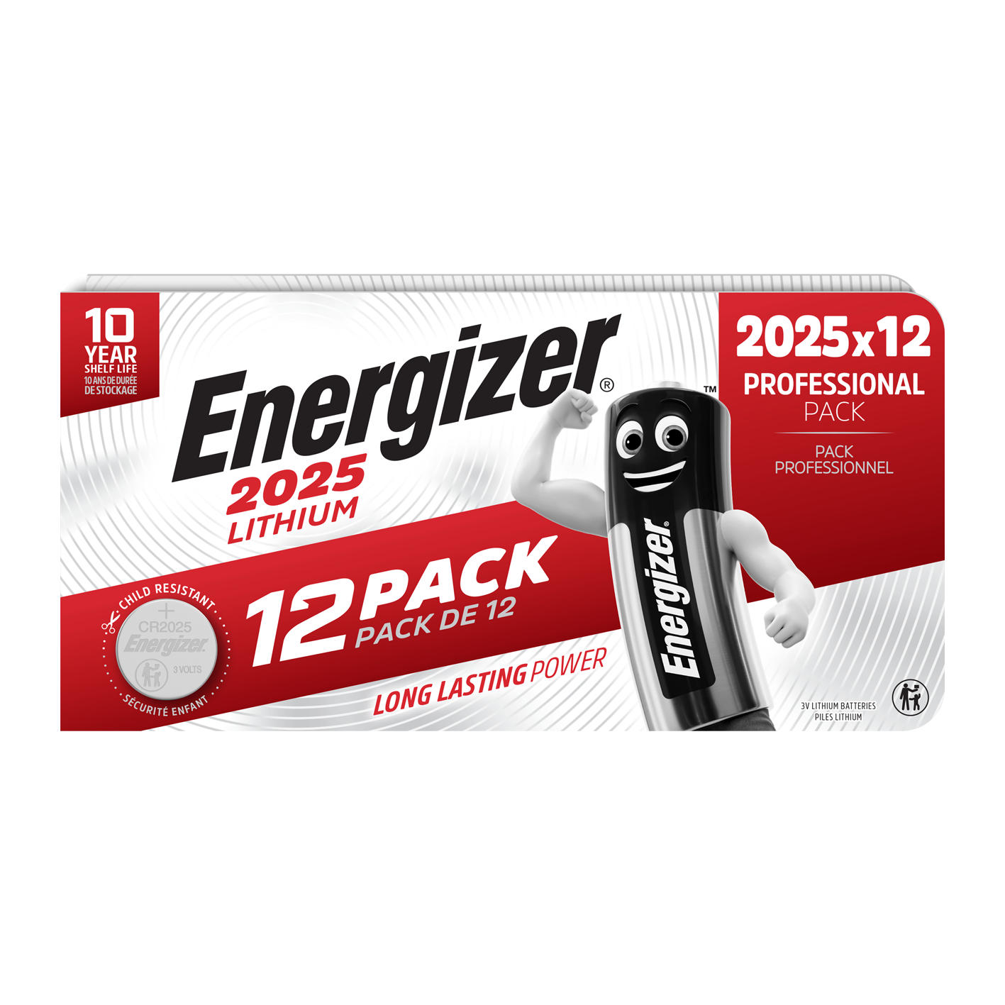 Energizer 2025 Lithium, Pack of 12