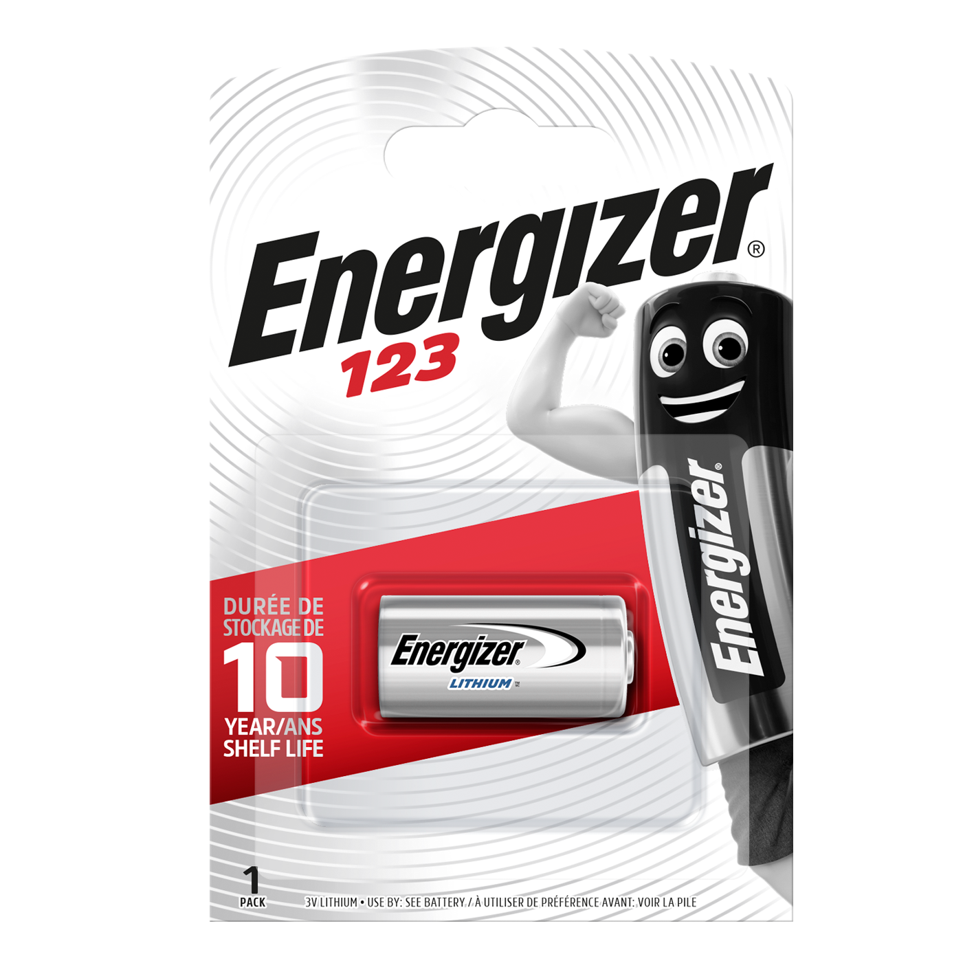 Energizer CR123 Litio, paquete de 1