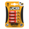 Pilas JCB AA de zinc, paquete de 4