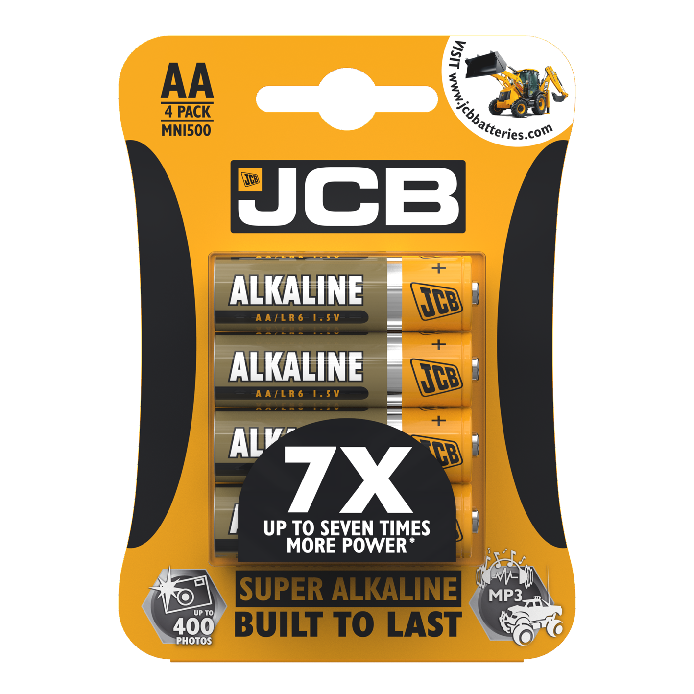JCB AA súper alcalino, paquete de 4