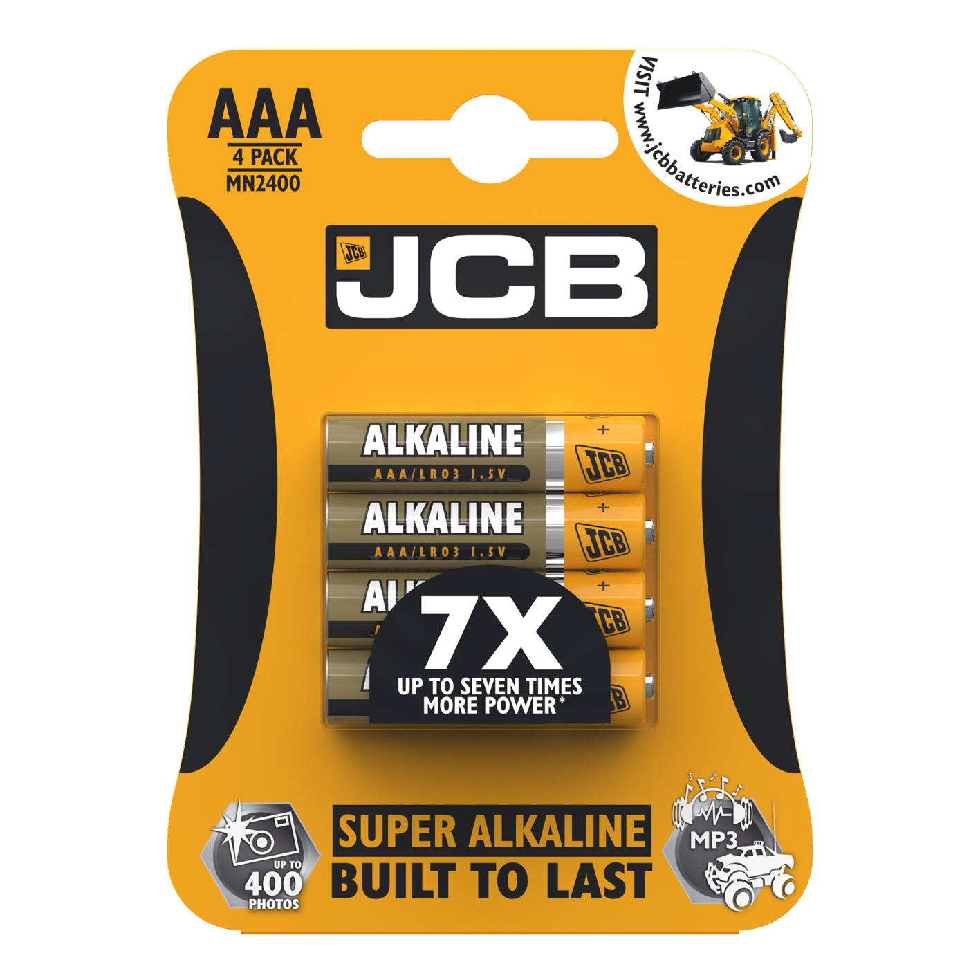 JCB AAA súper alcalino, paquete de 4