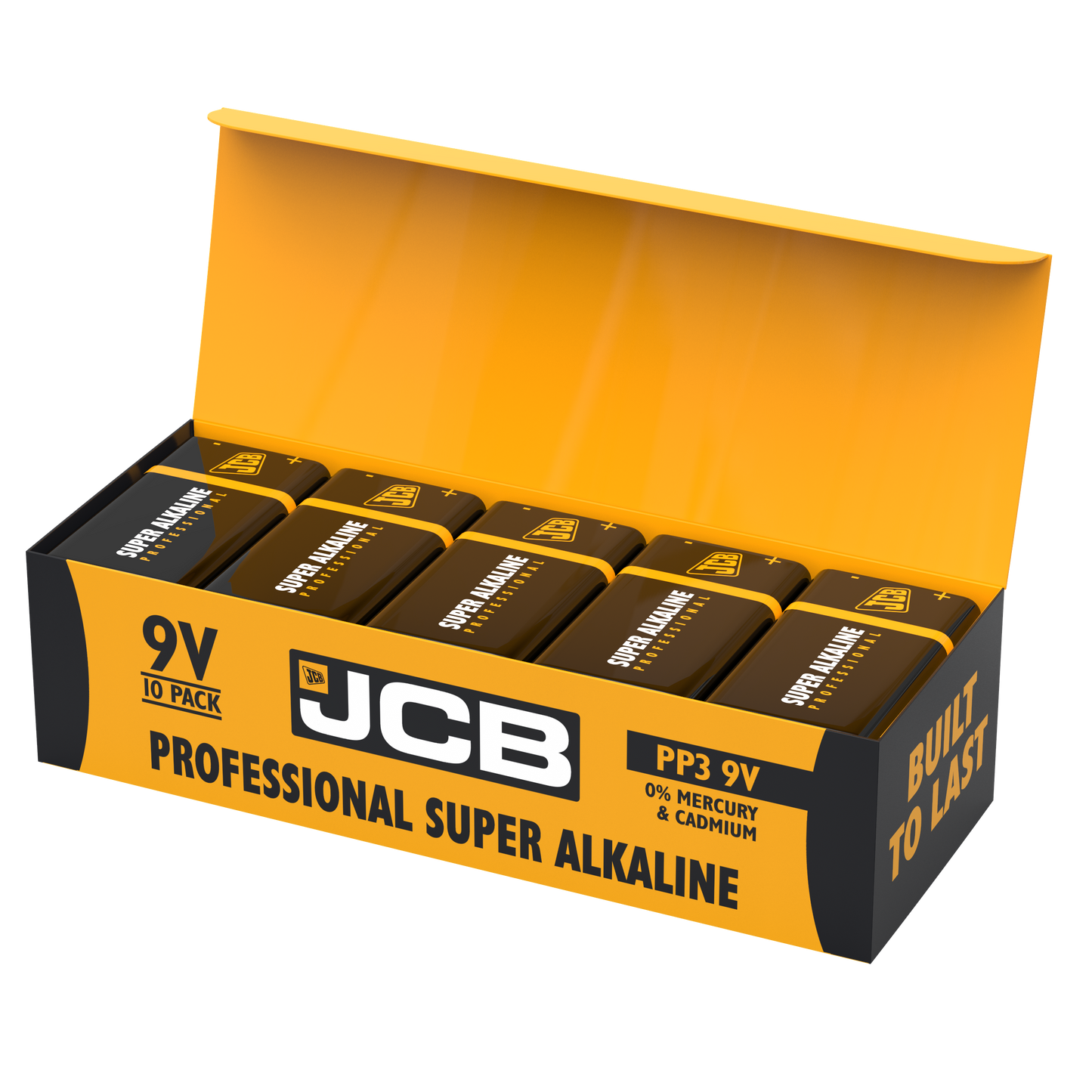 JCB 9V Industrial, Pack of 10 - Priced & Sold Per Cell