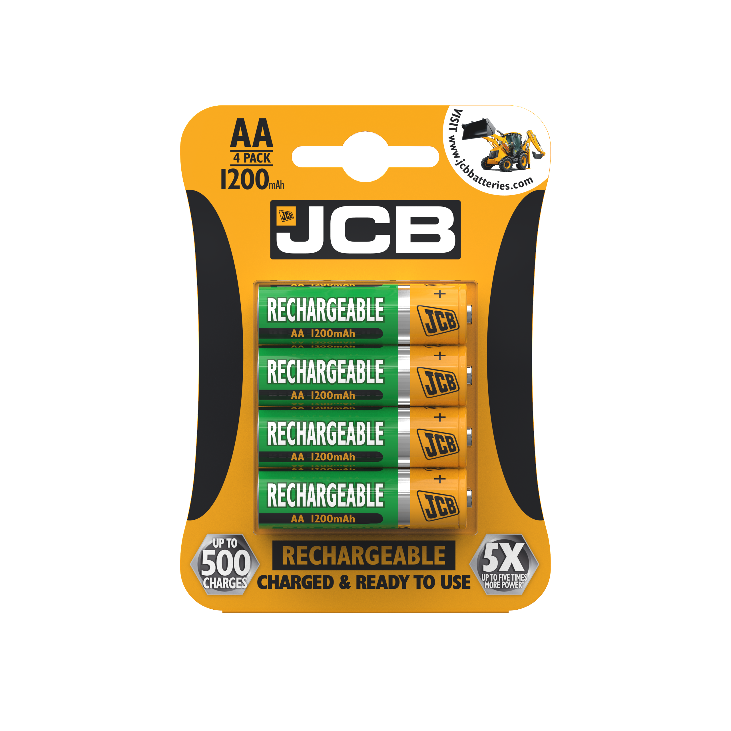 JCB AA 1200mAh Rechargeable, Pack of 4