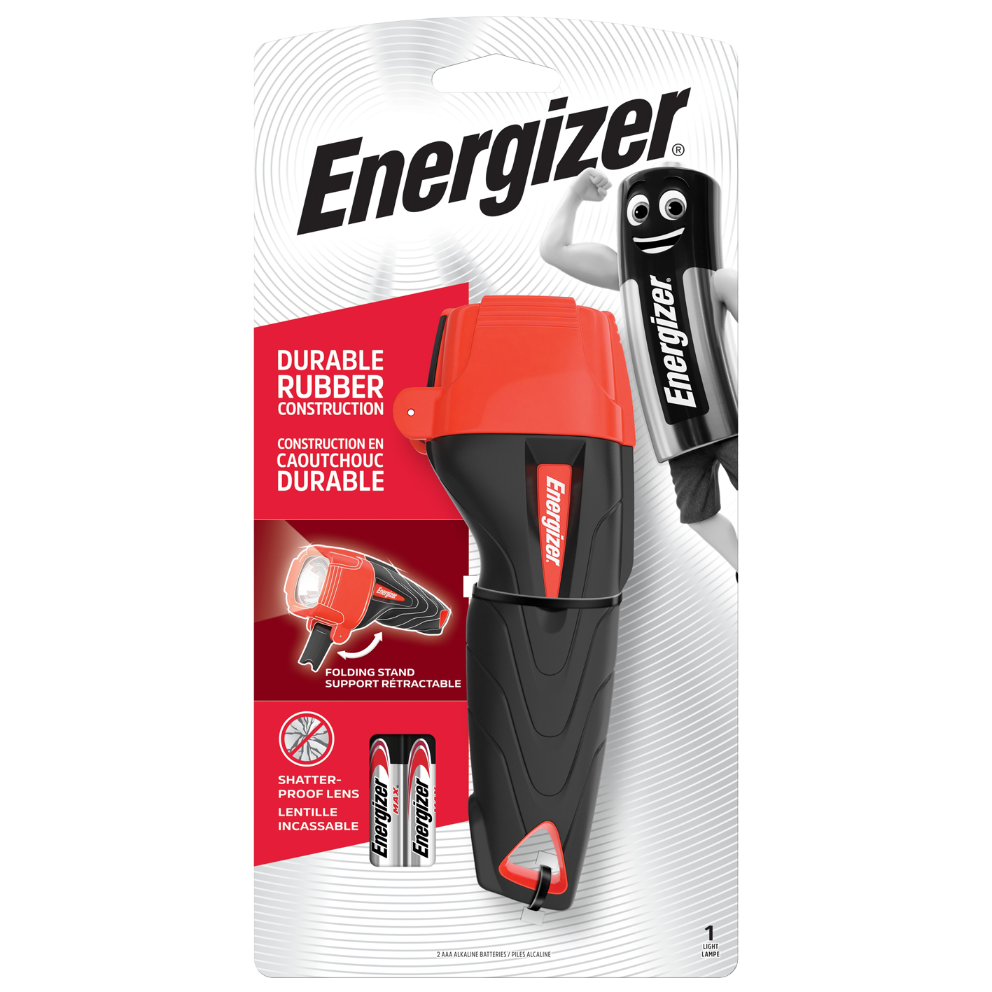 Energizer LED Impact Rubber Torch With 2 x AA Batteries