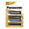 Panasonic energía alcalina tamaño D, paquete de 2