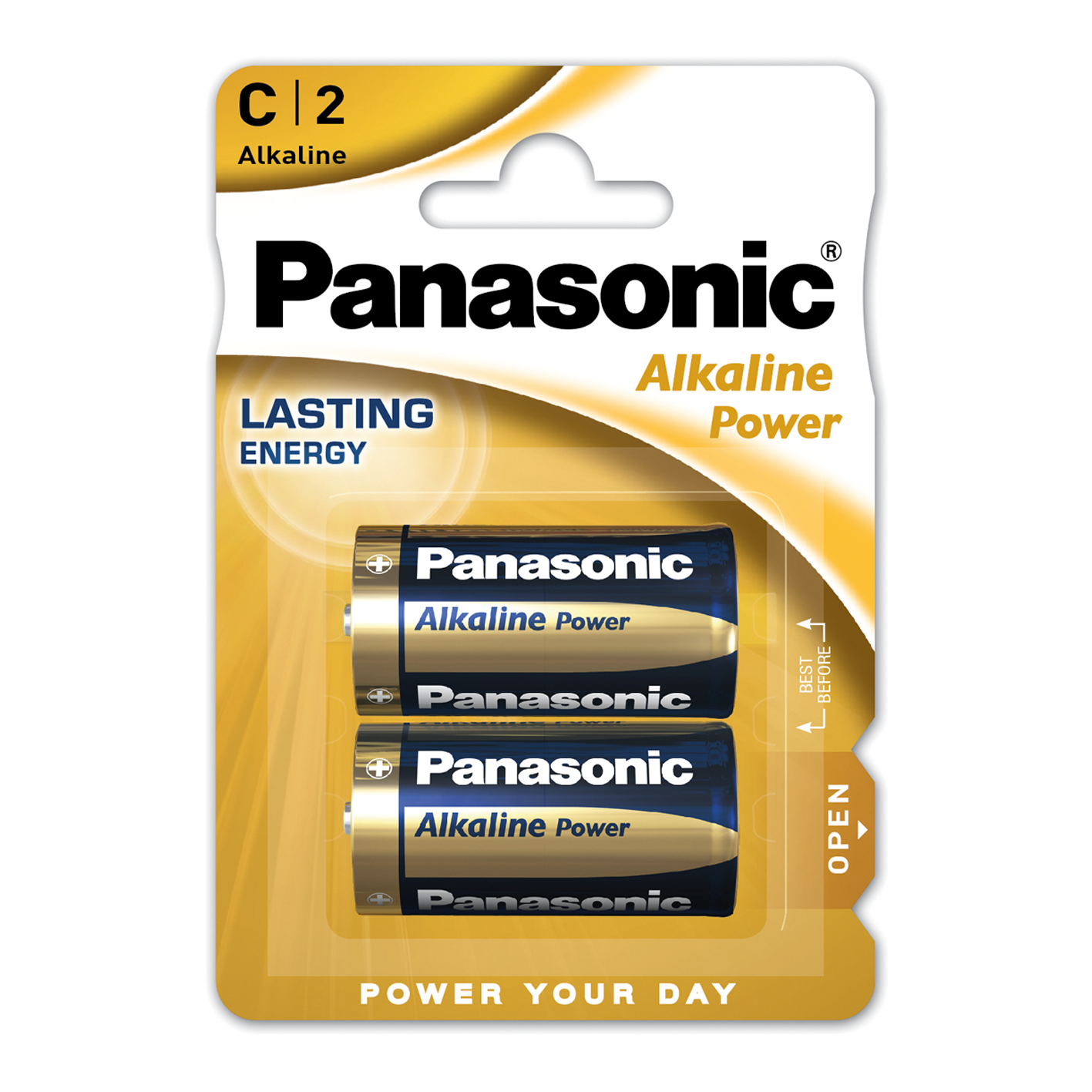 Panasonic C Size Alkaline Power, Pack of 2