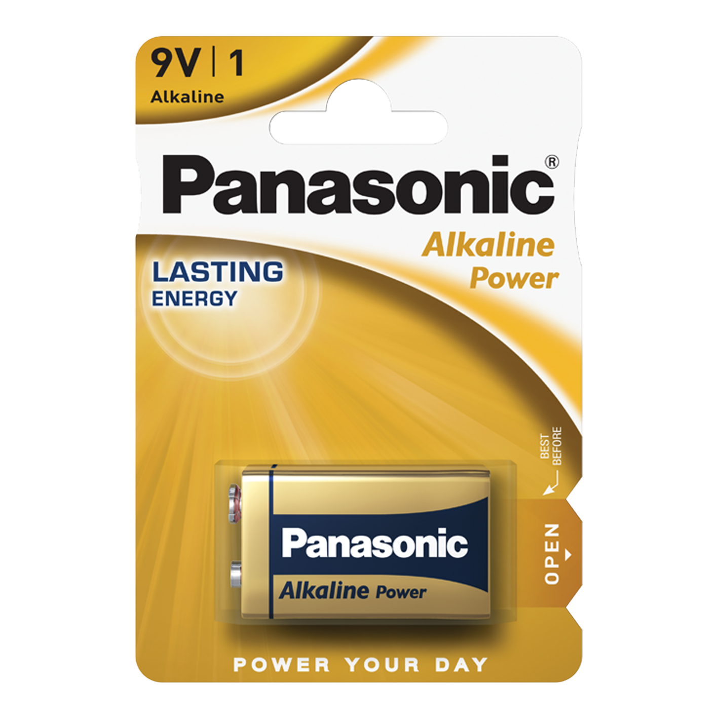 Panasonic alimentación alcalina de 9 V, paquete de 1