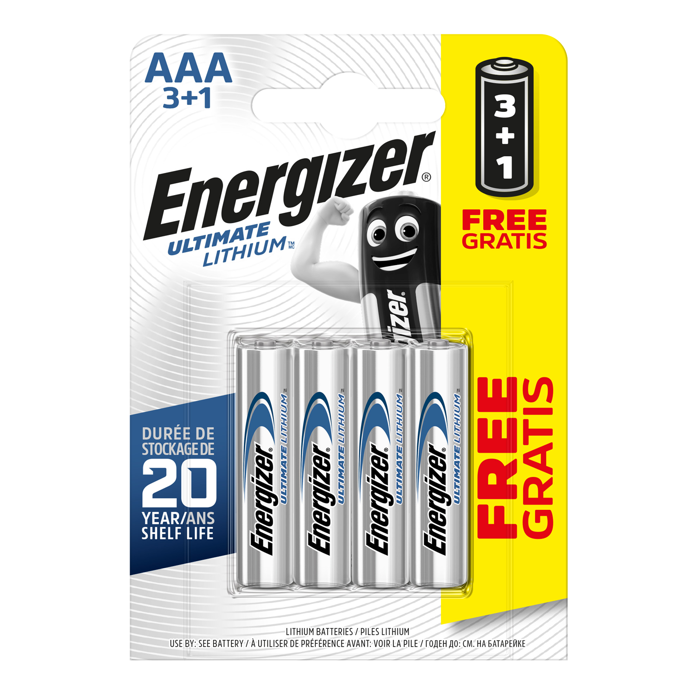 Enerigzer AAA Ultimate Litio, paquete de 3+1