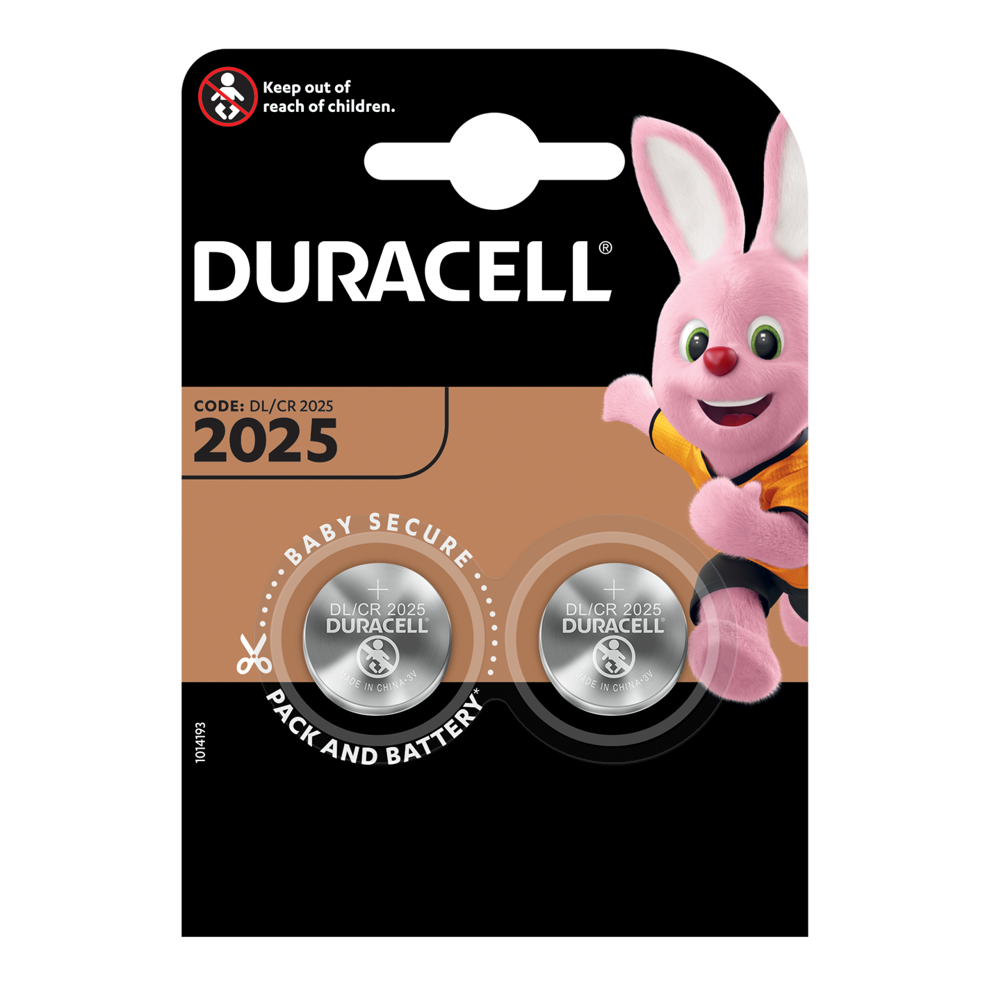 Duracell CR2025 3V Lithium, Pack of 2