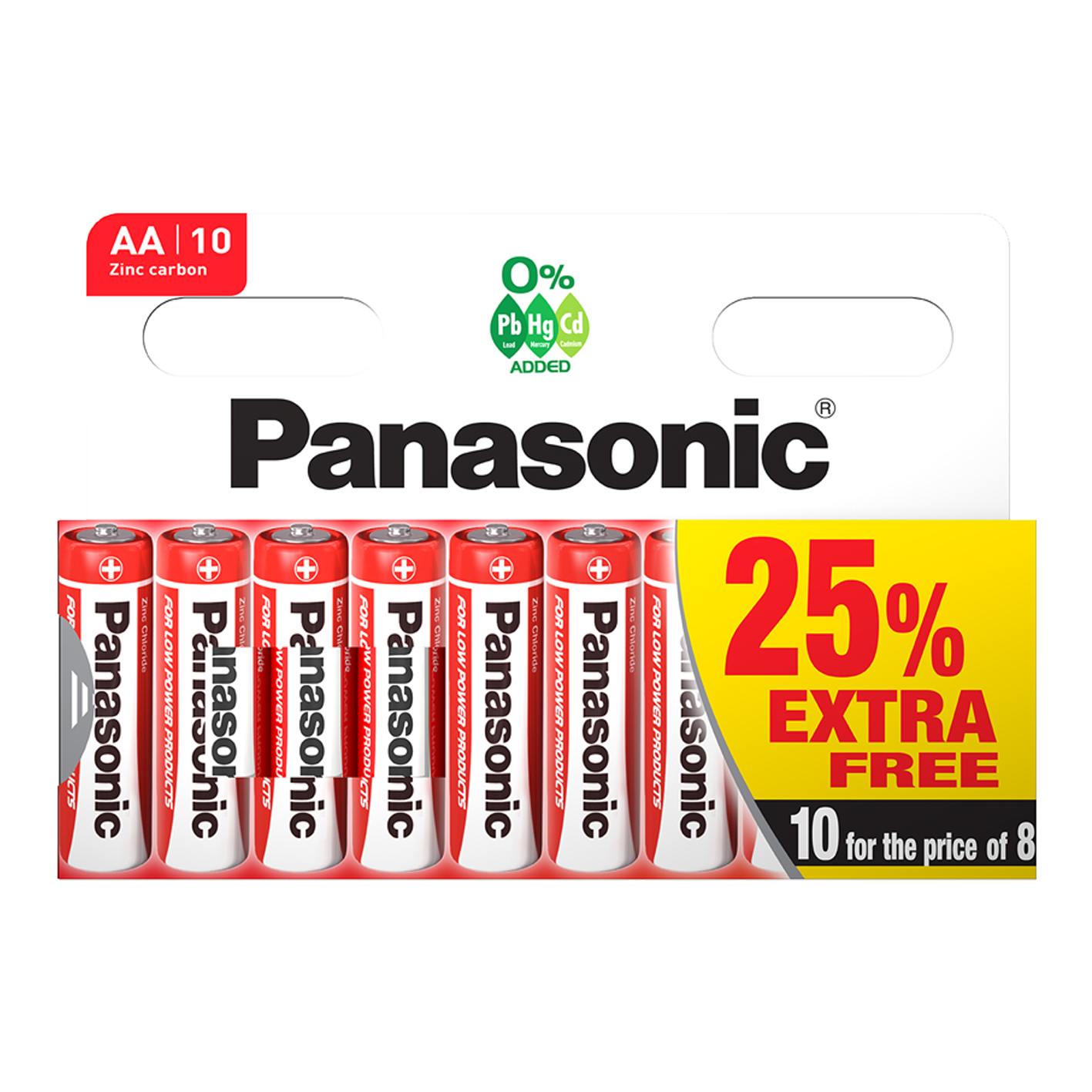 Panasonic AA Zinc, paquete de 10