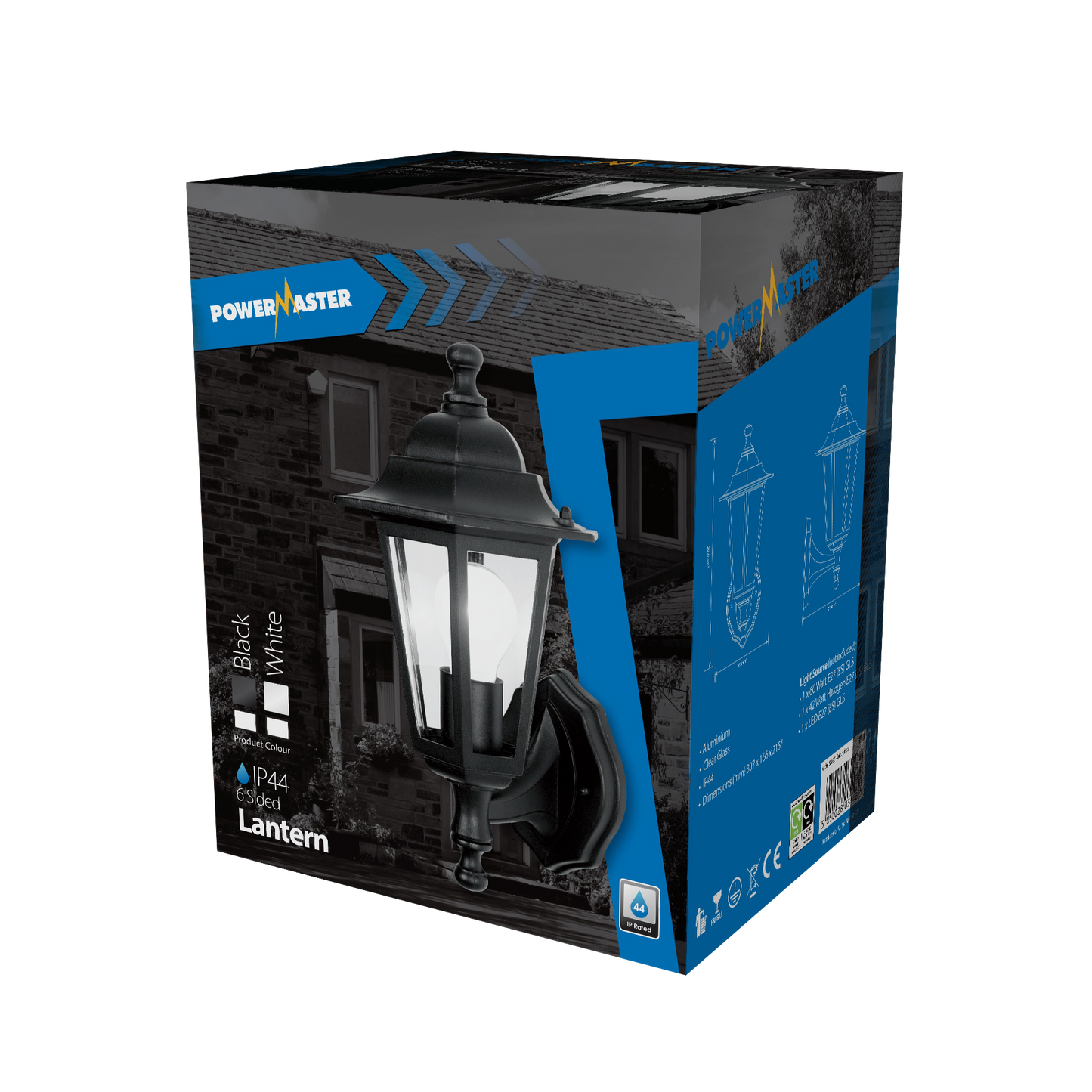 PowerMaster 6-seitige schwarze Laterne