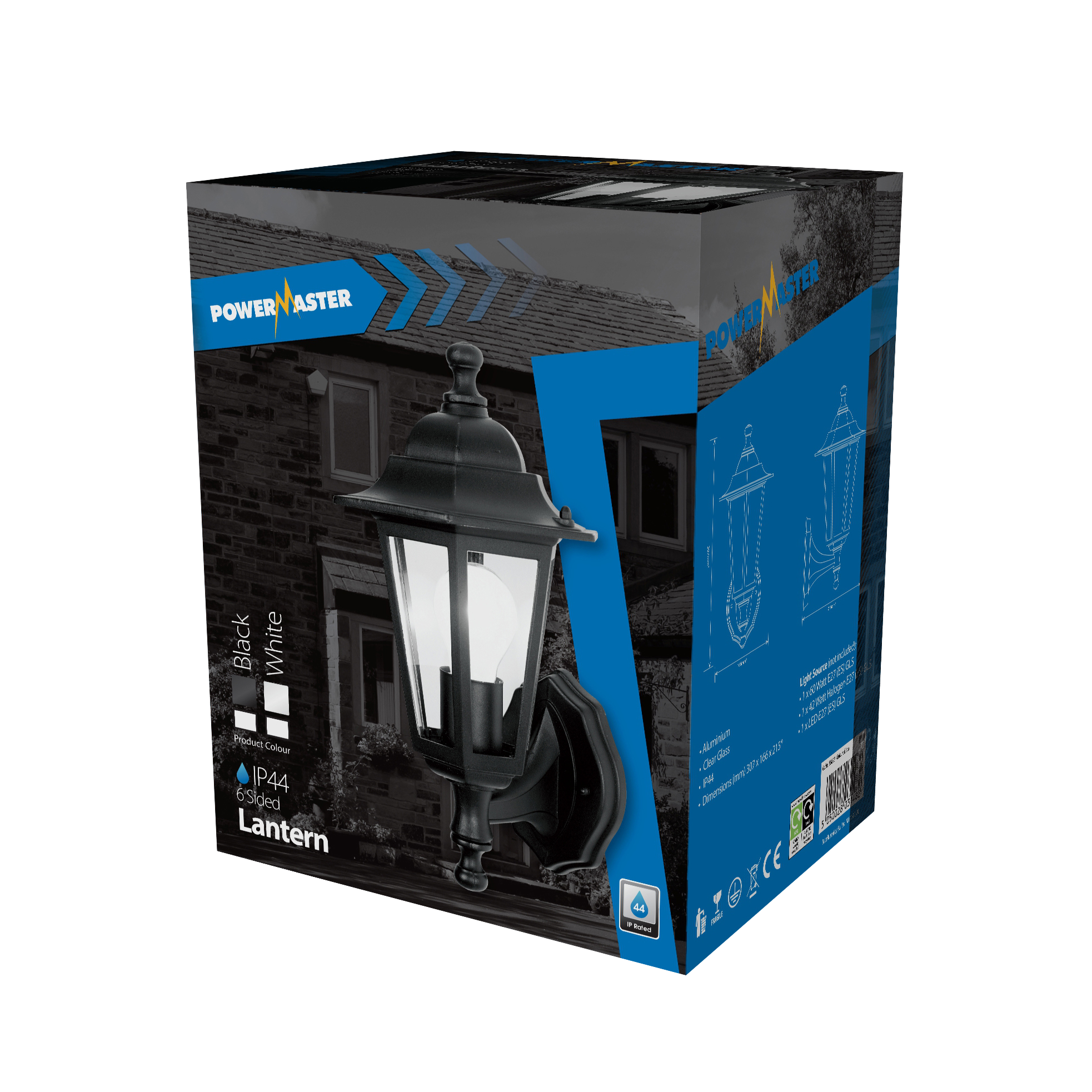 PowerMaster 6-seitige schwarze Laterne