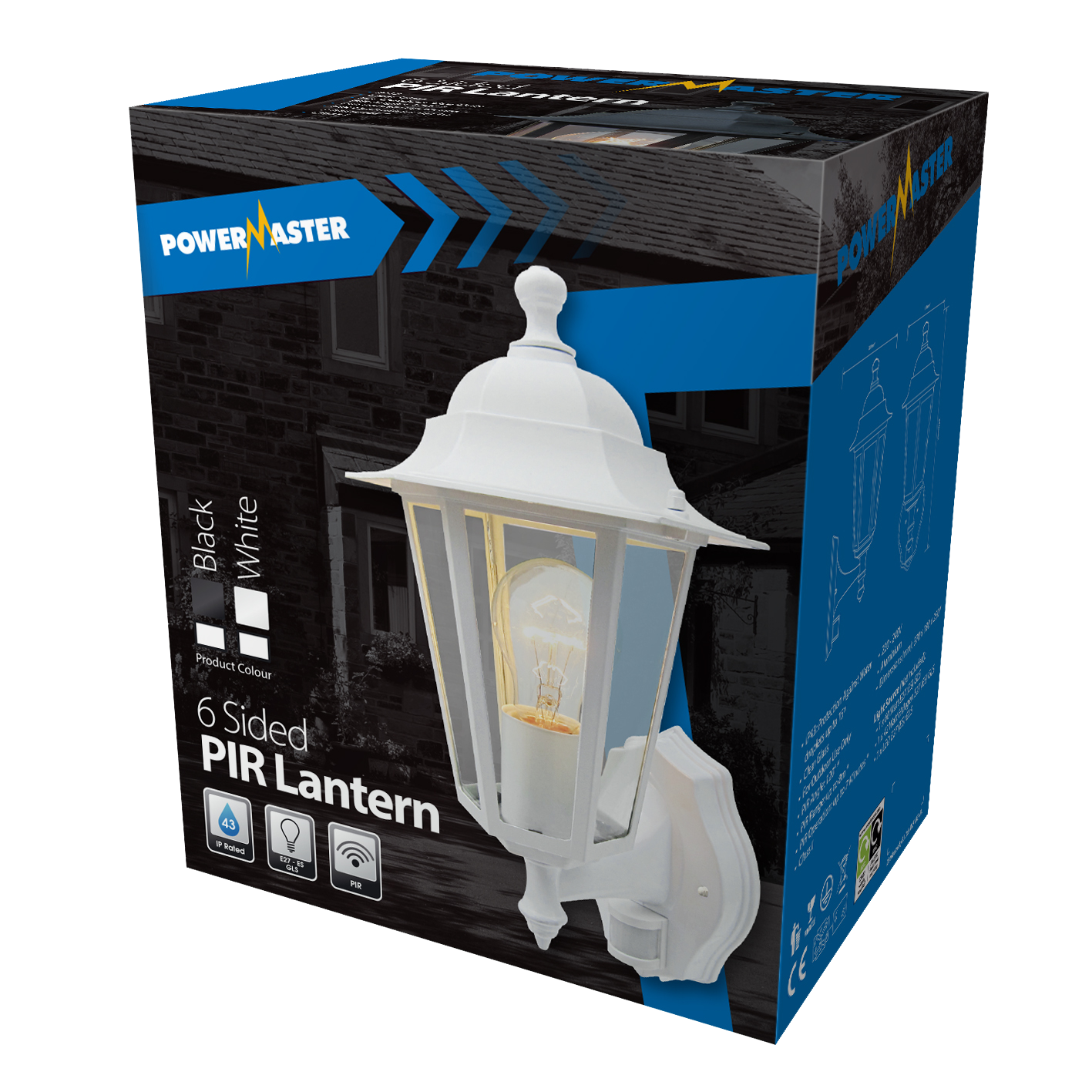 Linterna PIR blanca de 6 lados PowerMaster