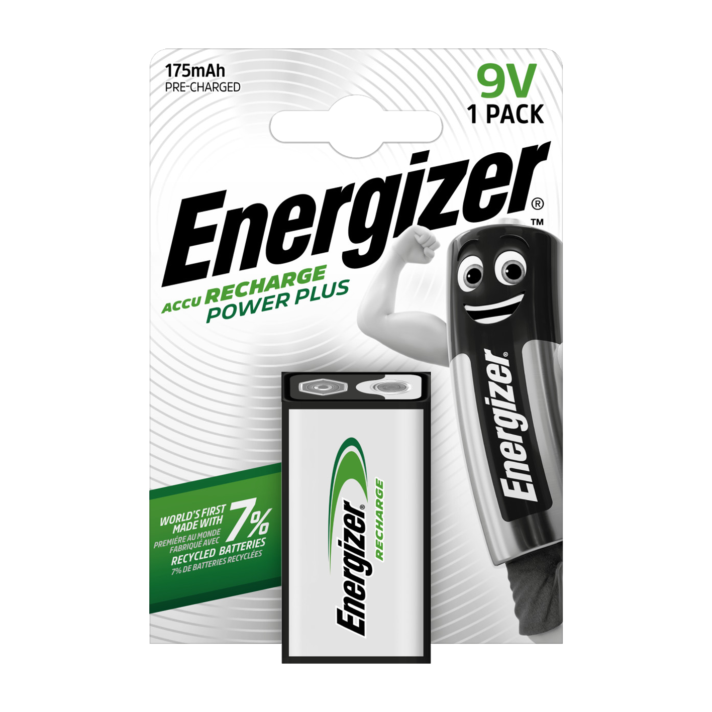 Energizer® 9V 175mAh Recharge Power Plus, paquete de 1