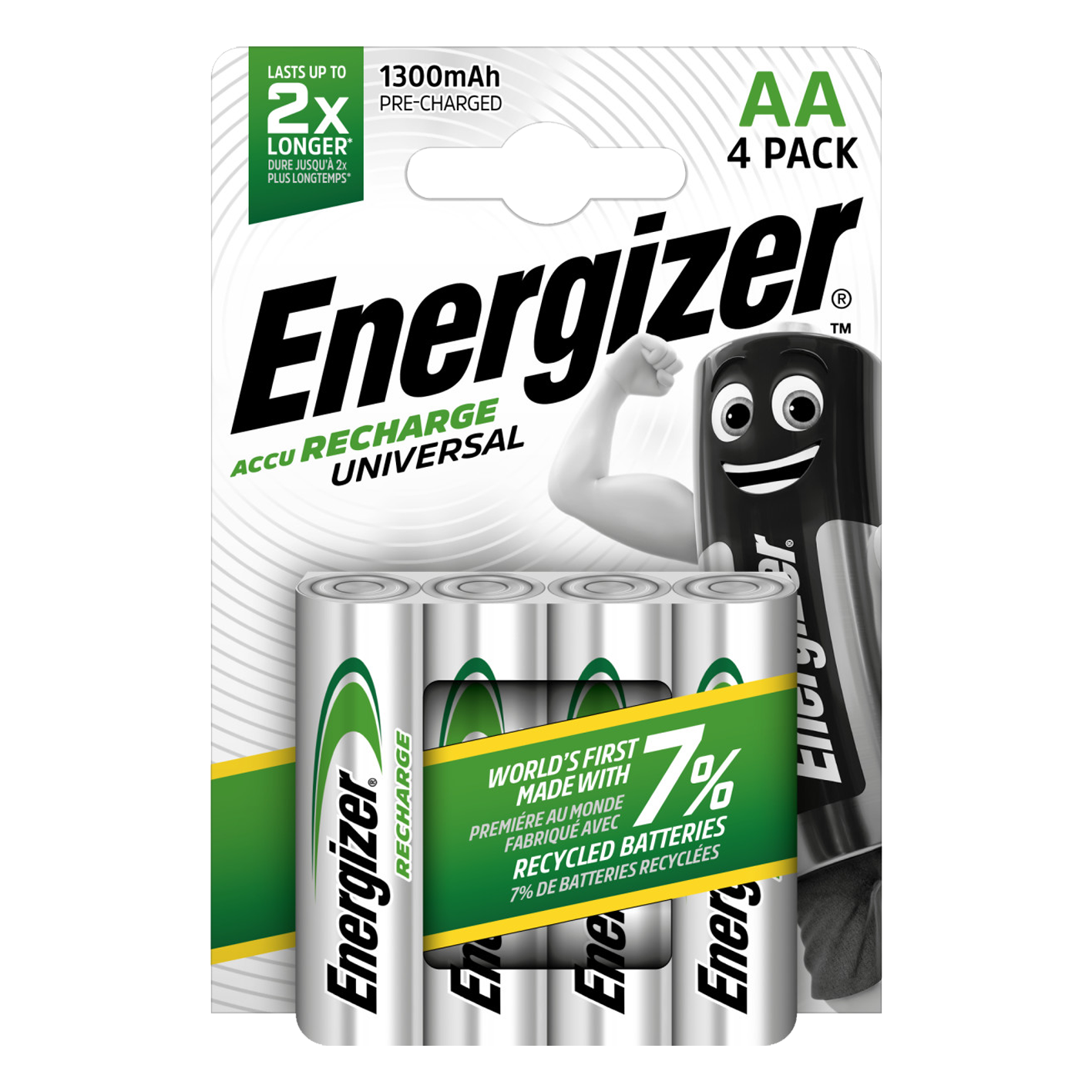 Energizer AA 1300mAh Recharge Universal, Pack of 4