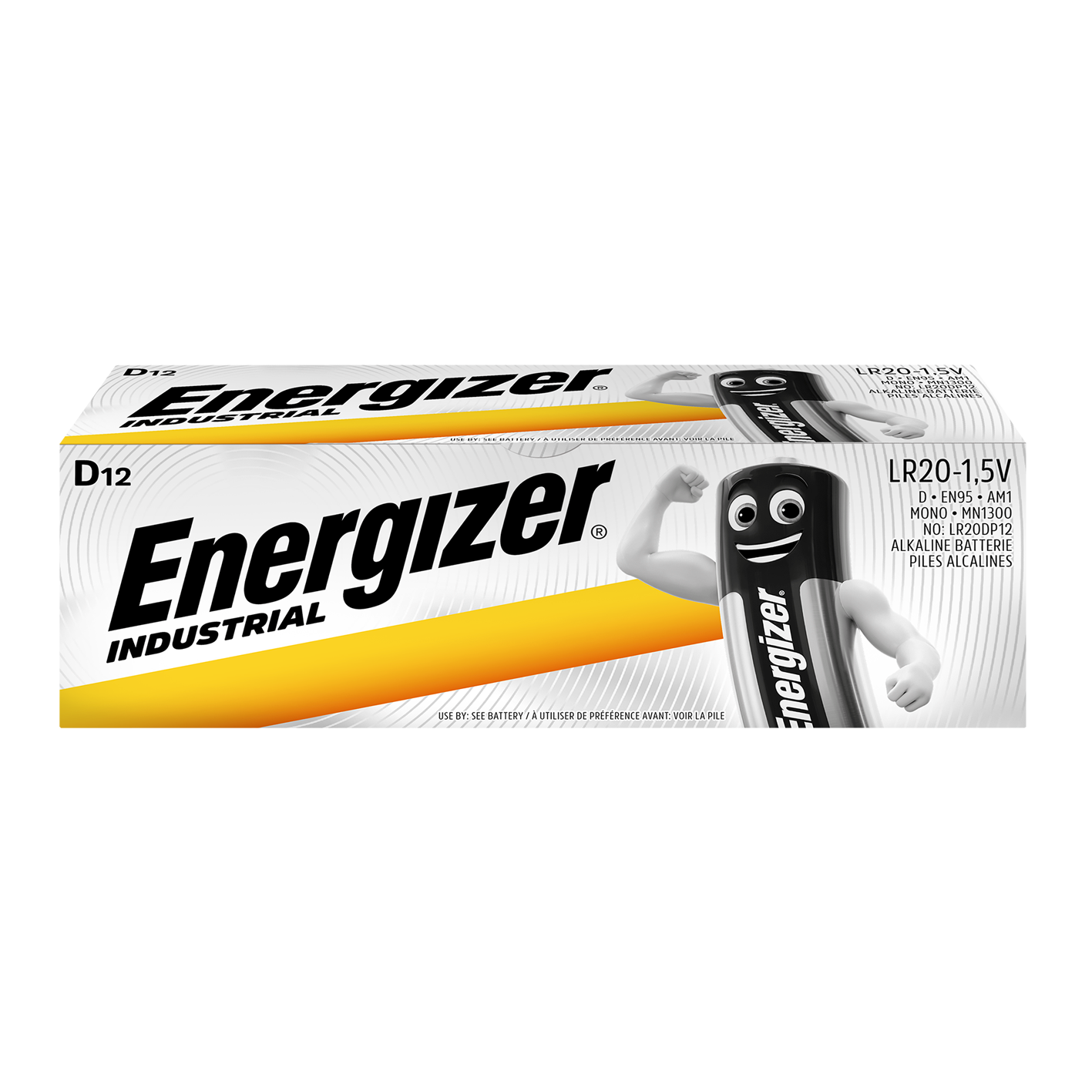 Energizer D Size Industrial, Pack of 12