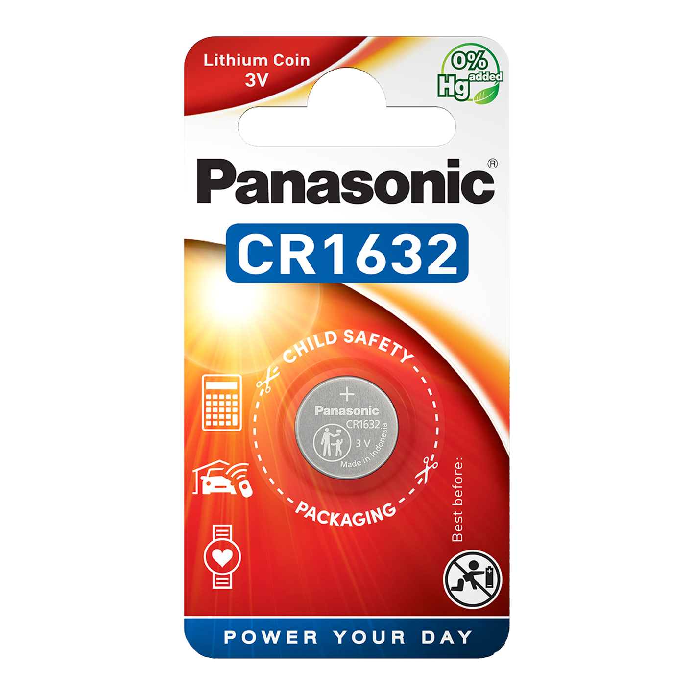 Panasonic CR1632 Litio, paquete de 1
