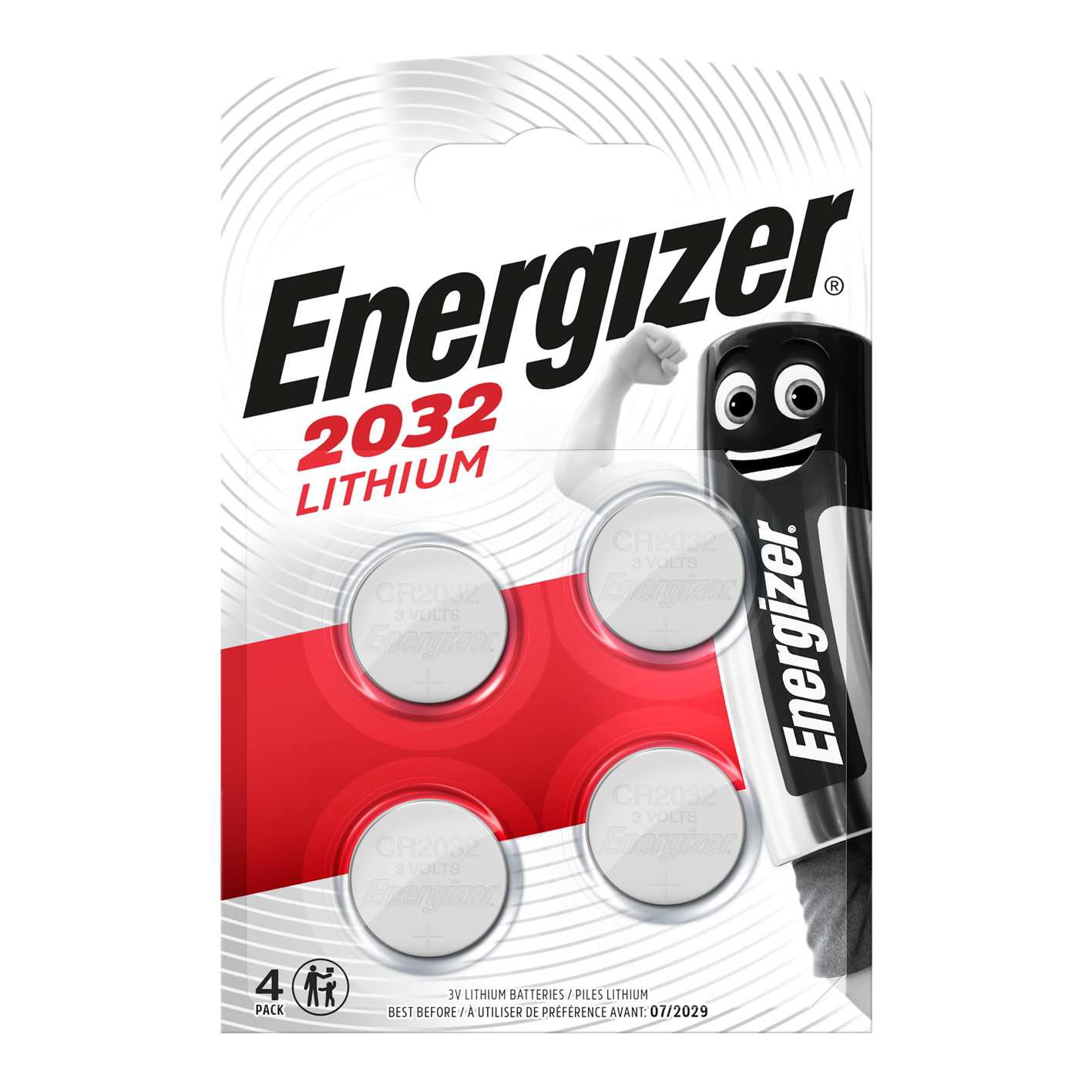 Energizer CR2032 pila de botón de litio, paquete de 4
