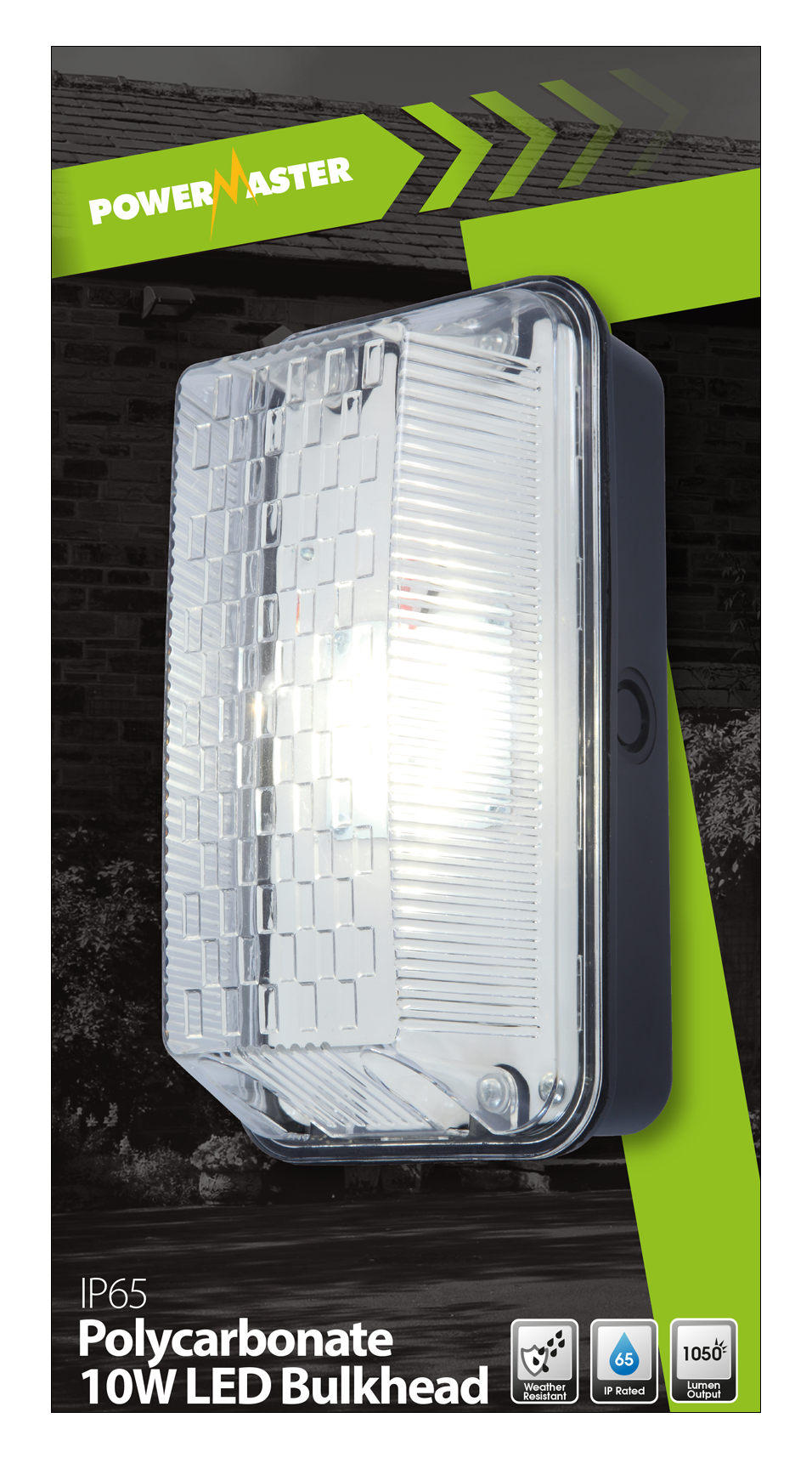 PowerMaster Outdoor LED Rectangle Polycarbonate Bulkhead