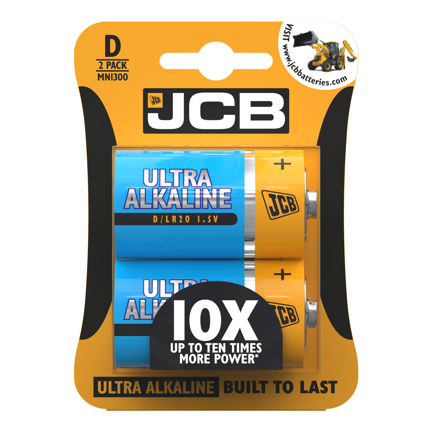 JCB D Tamaño Ultra Alcalino, Paquete de 2