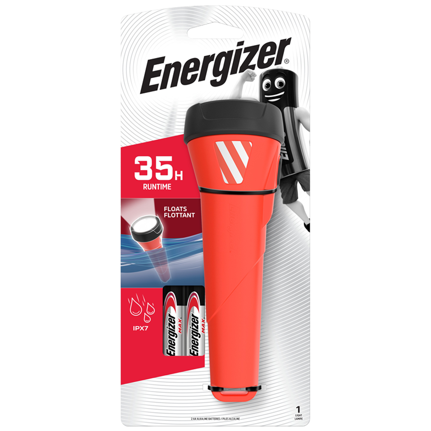 Energizer Waterproof 55 Lumen LED Torch With 2 x AA Batteries