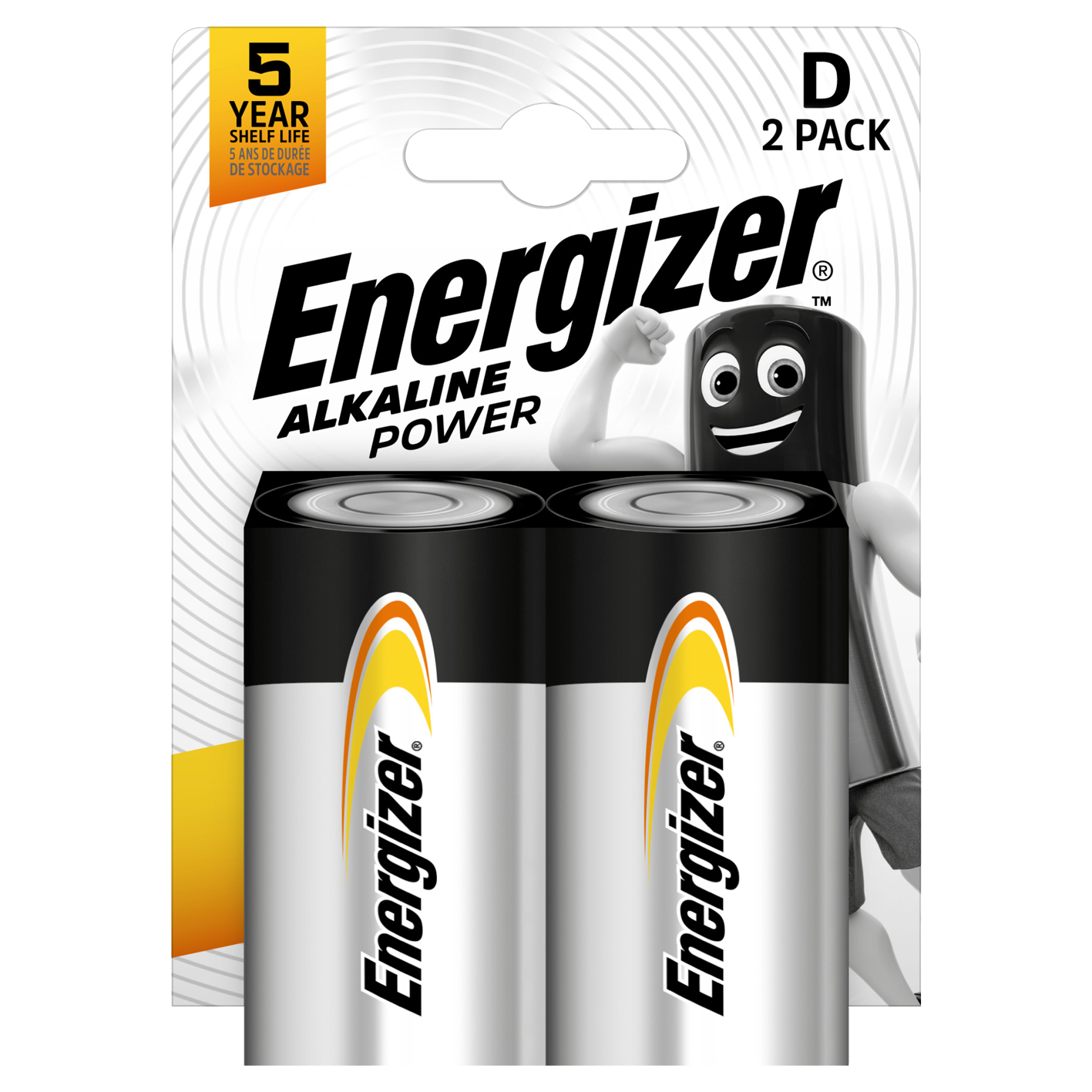 Energizer D Size Alkaline Power, Pack of 2