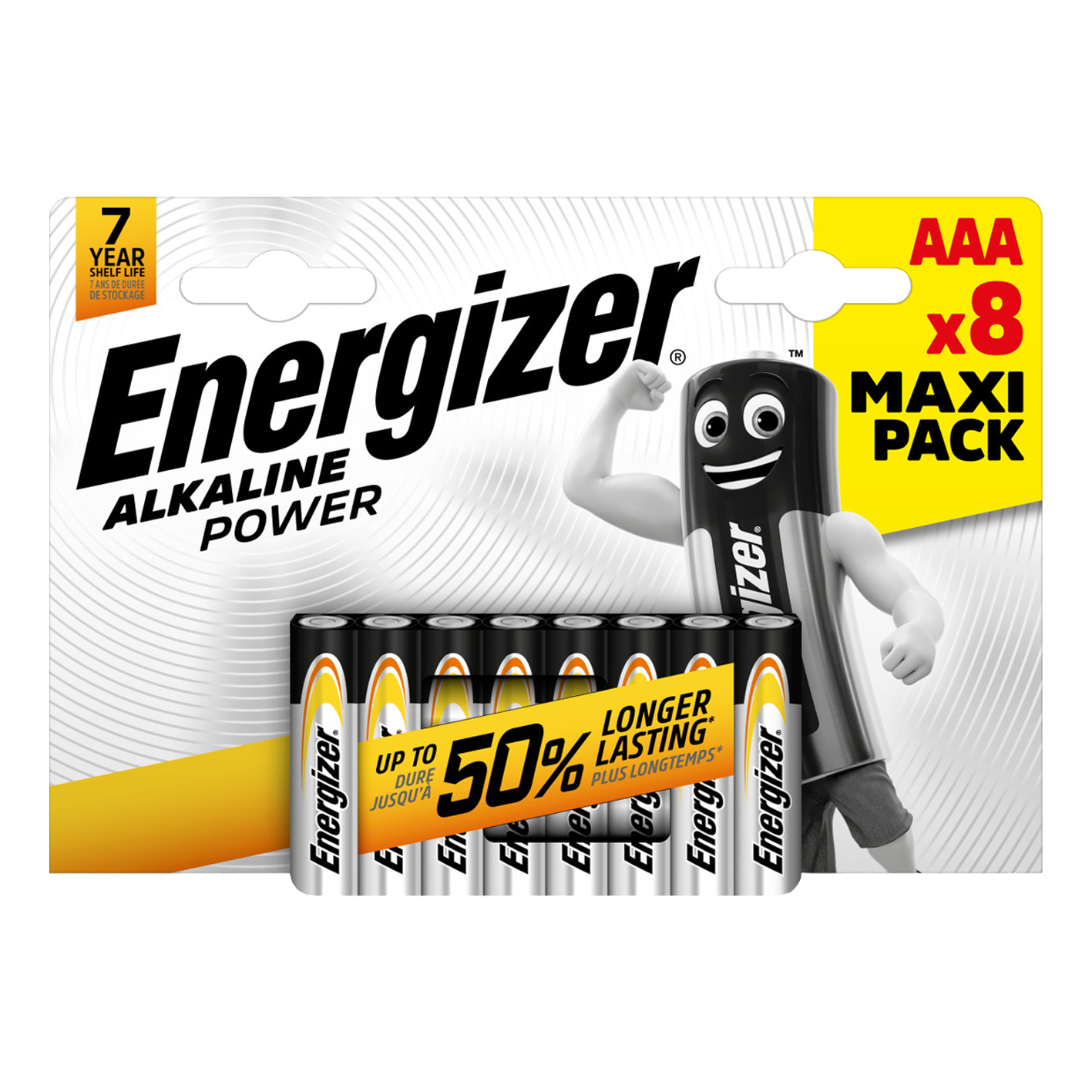 Energizer AAA energía alcalina, paquete de 8