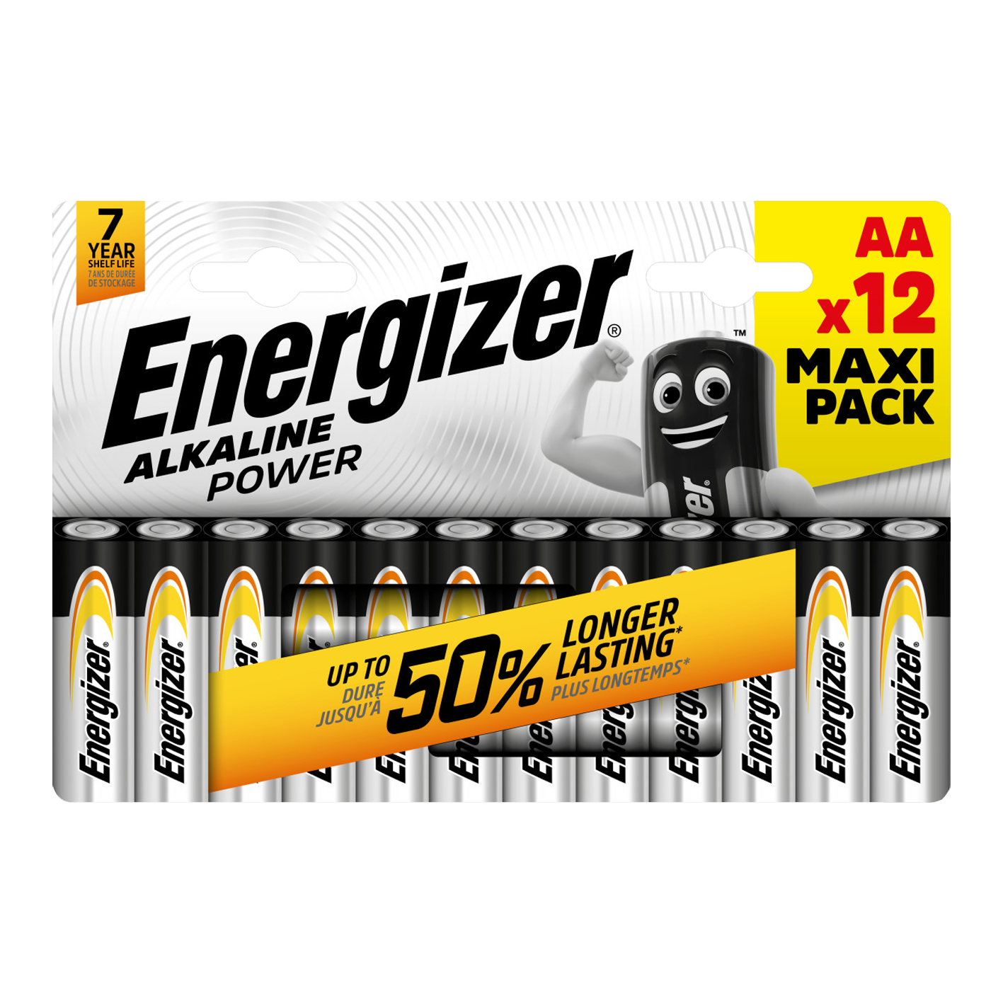 Energizer AA Alkaline Power, Pack of 12