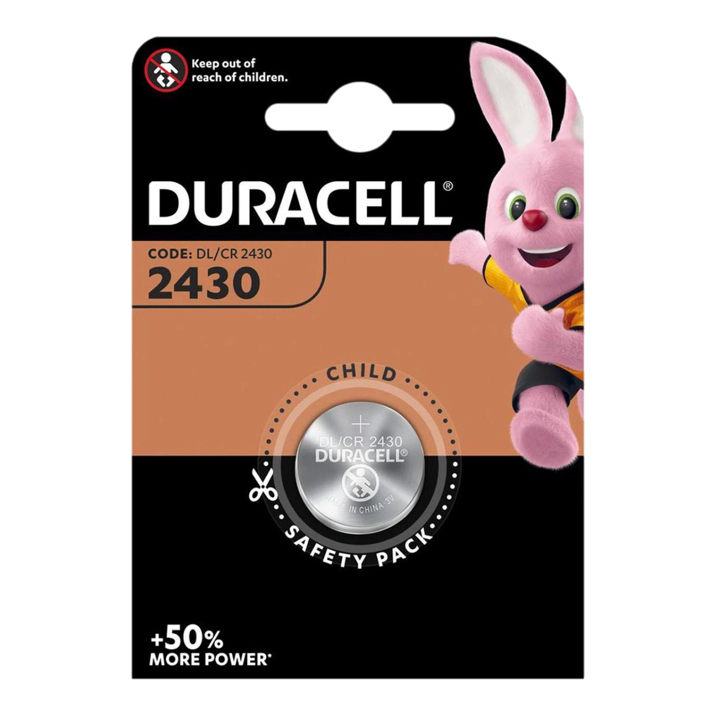Duracell CR2430 3V Litio, paquete de 1