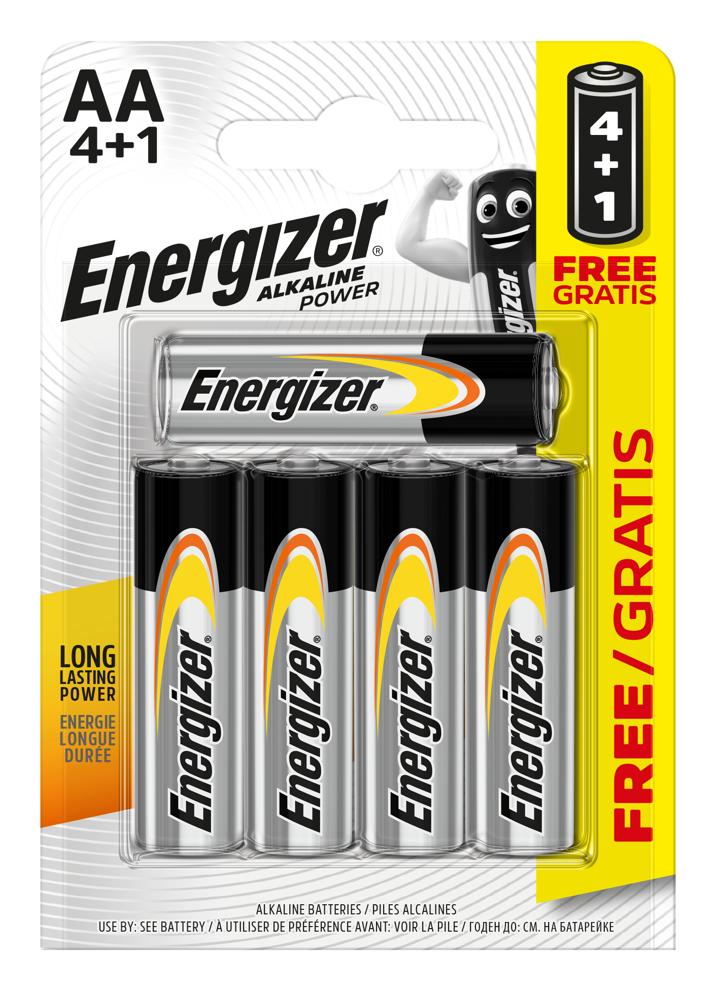 Energizer AA Alkaline Power, Pack of 4+1