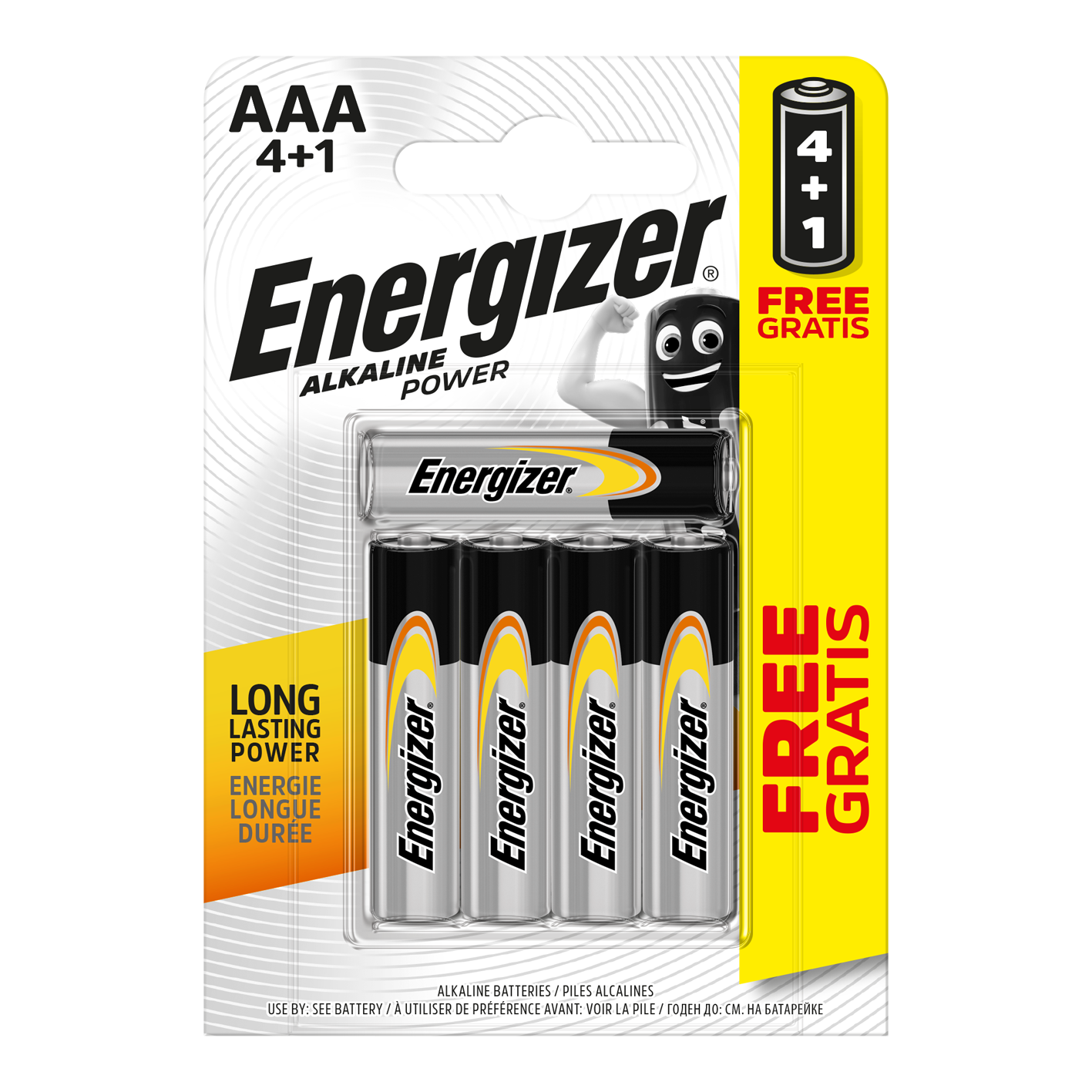 Energizer AAA Alkaline Power, Packung mit 4+1
