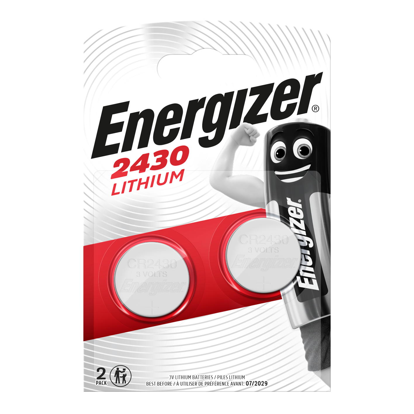 Energizer CR2430 Lithium Coin Cell, Pack of 2